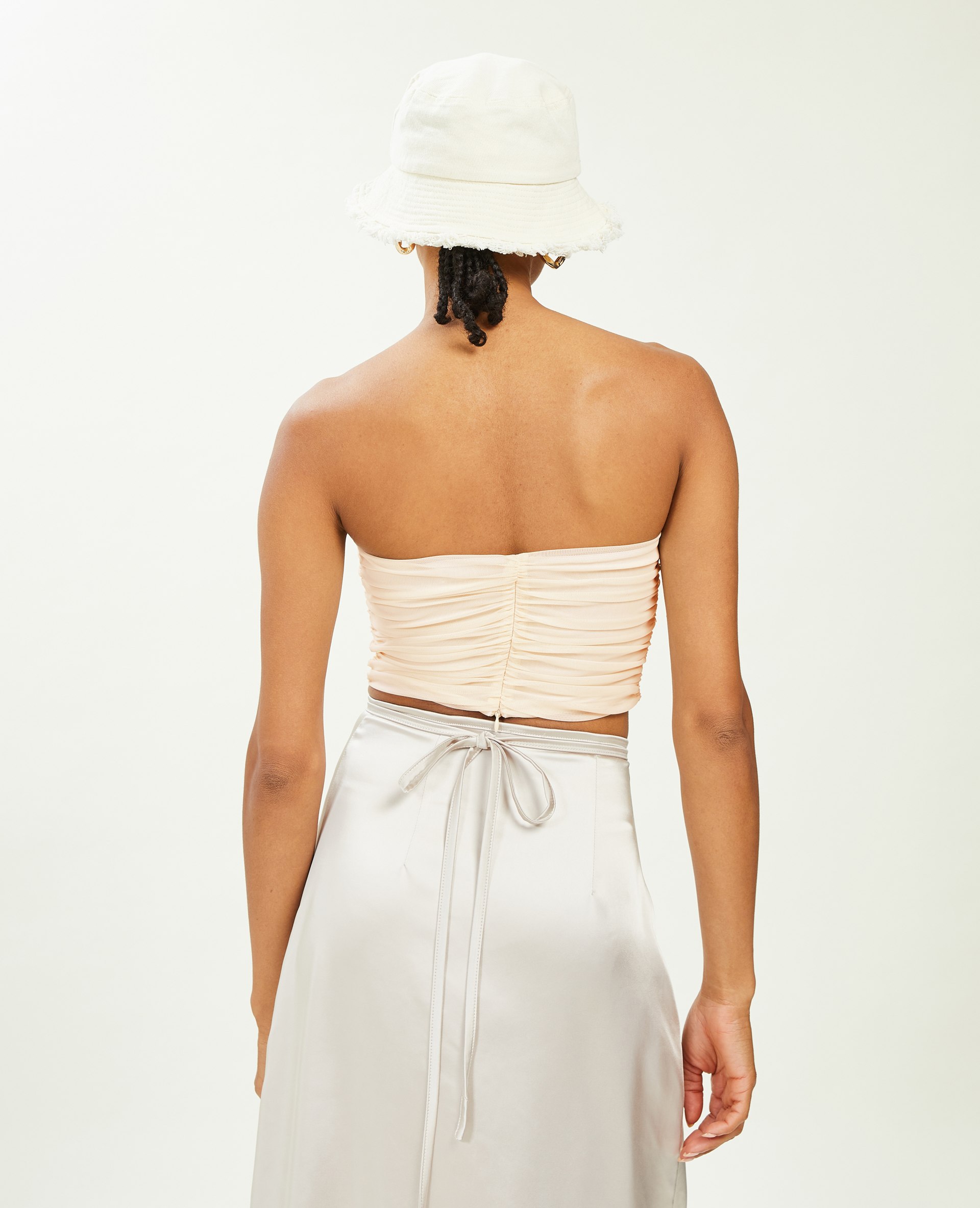 Corset bustier avec micro-mesh beige - Pimkie