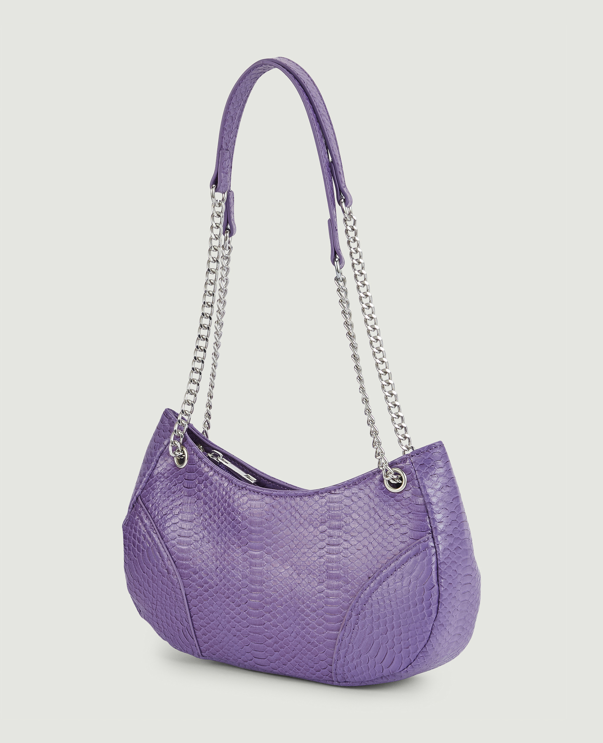 Sac rigide effet serpent violet - Pimkie