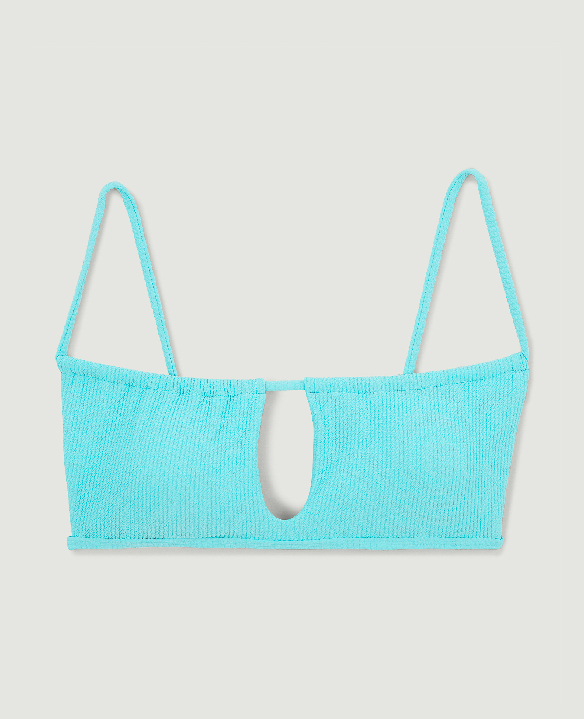 Haut de maillot bandeau avec découpe bleu turquoise - Pimkie