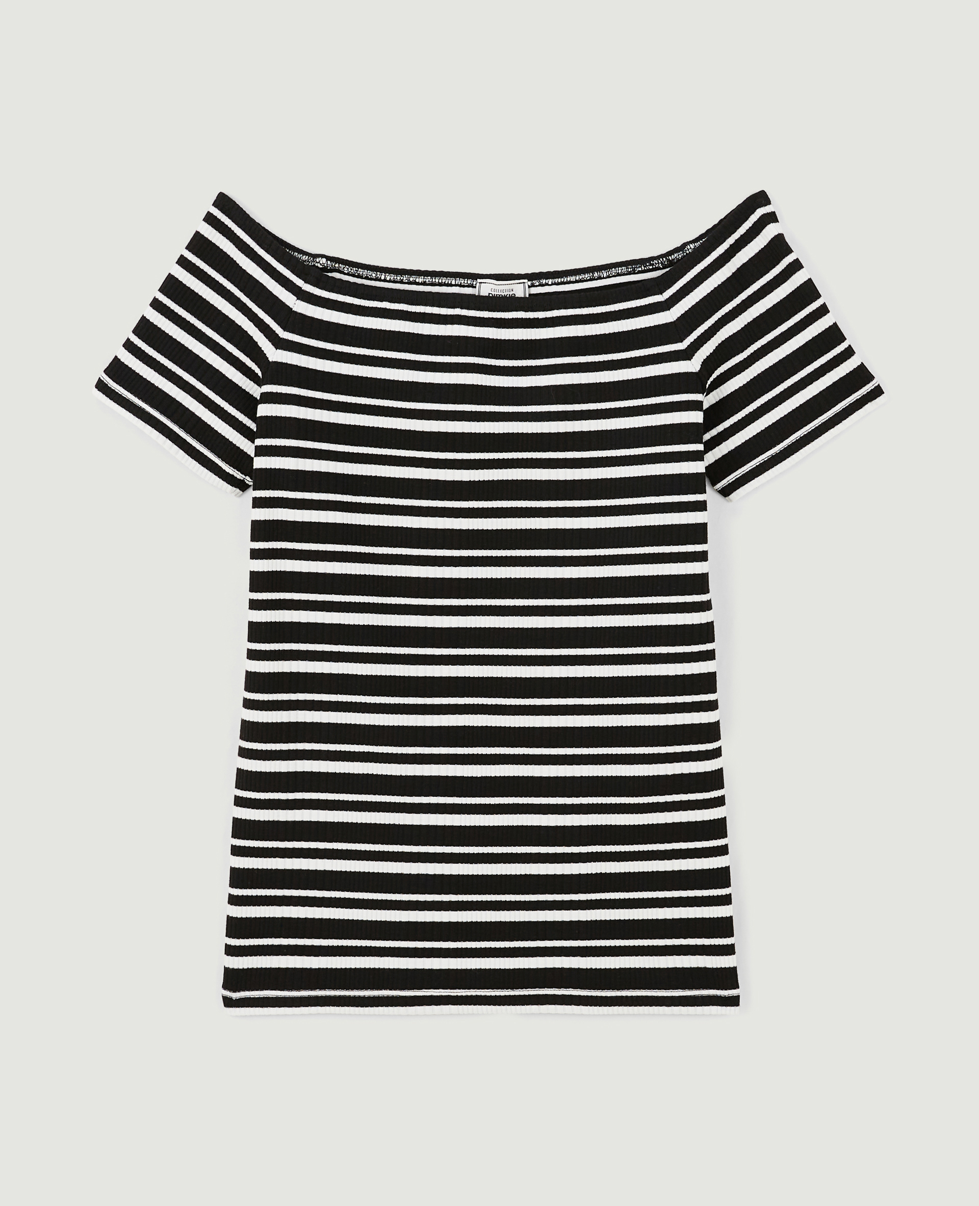 Top encolure Bardot maille côtelée blanc - Pimkie