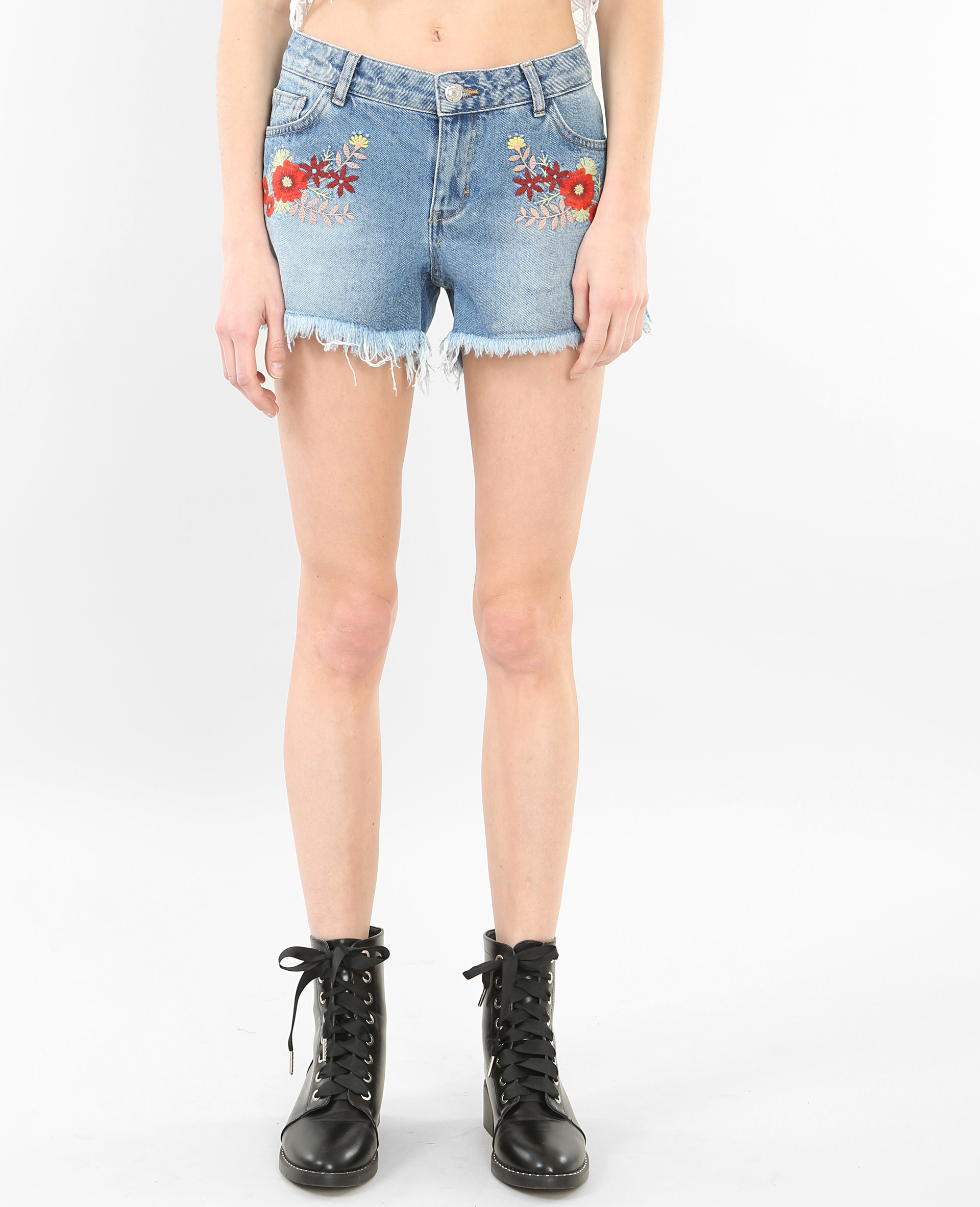 Short en jean brode Pimkie