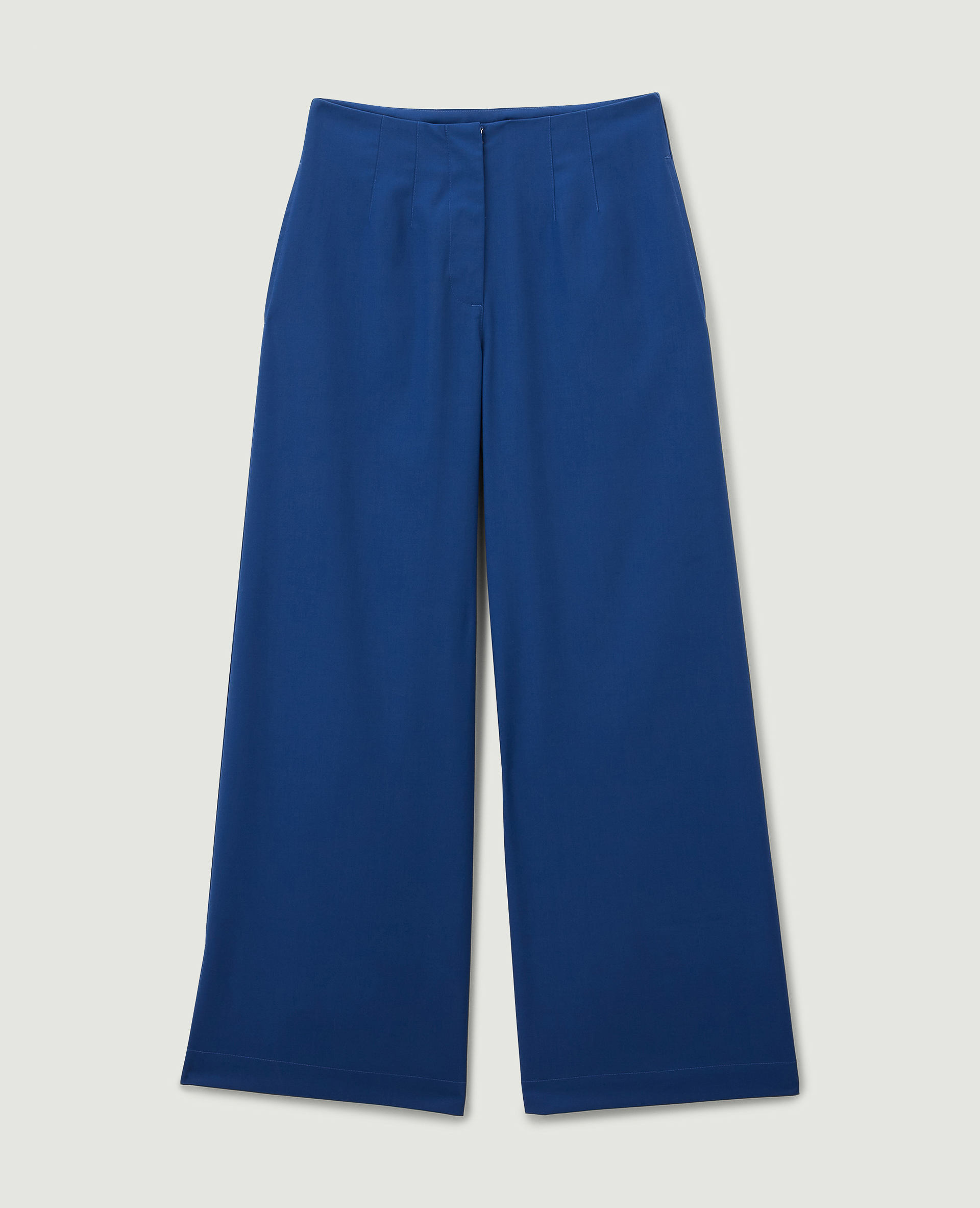 Pantalon large en toile bleu marine - Pimkie