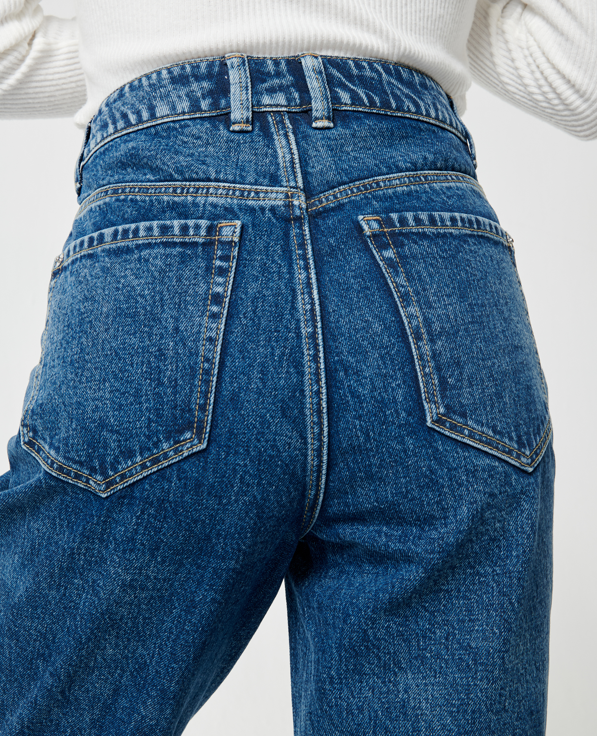 Jean mom taille haute bleu denim - Pimkie