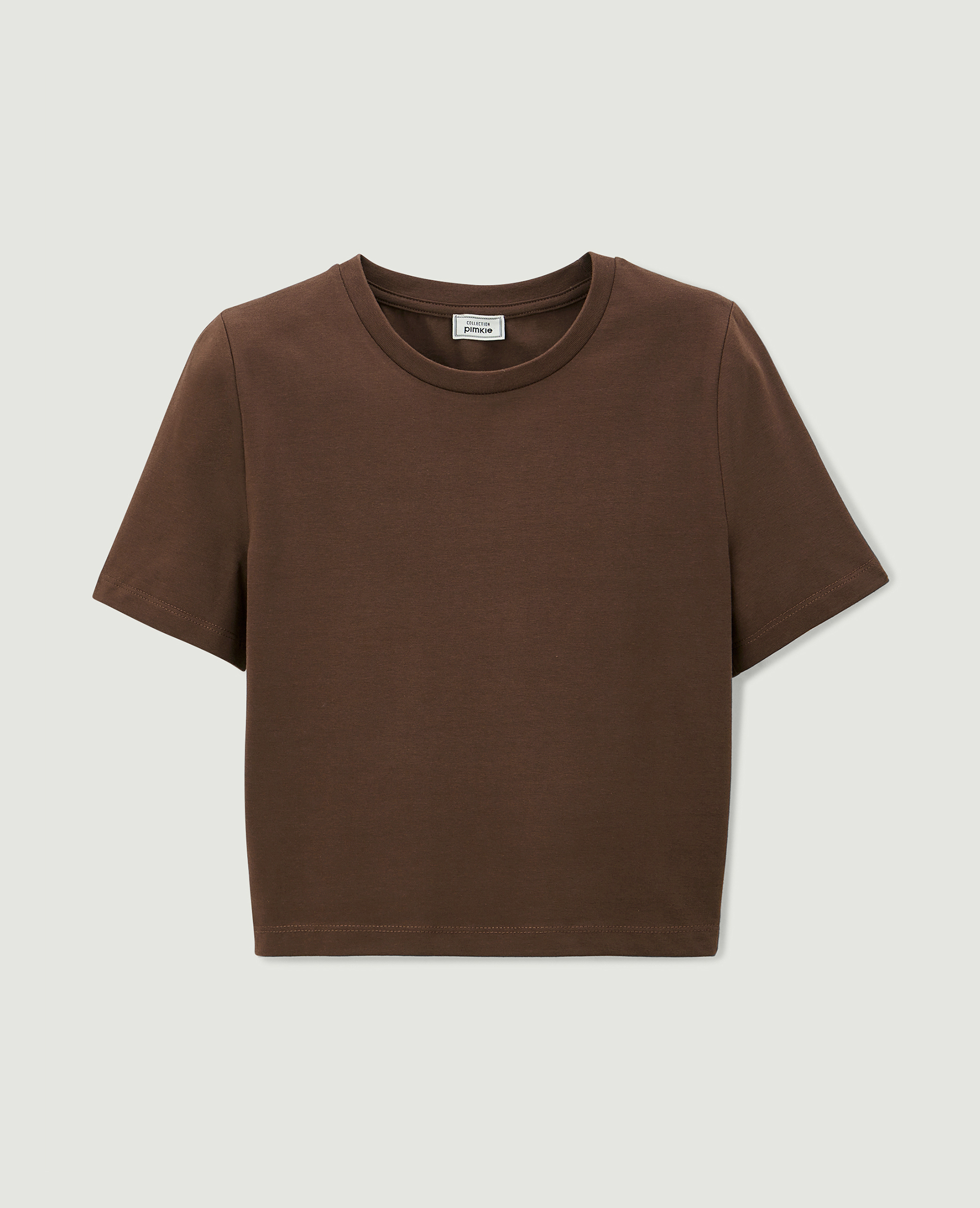 T-shirt cropped marron - Pimkie