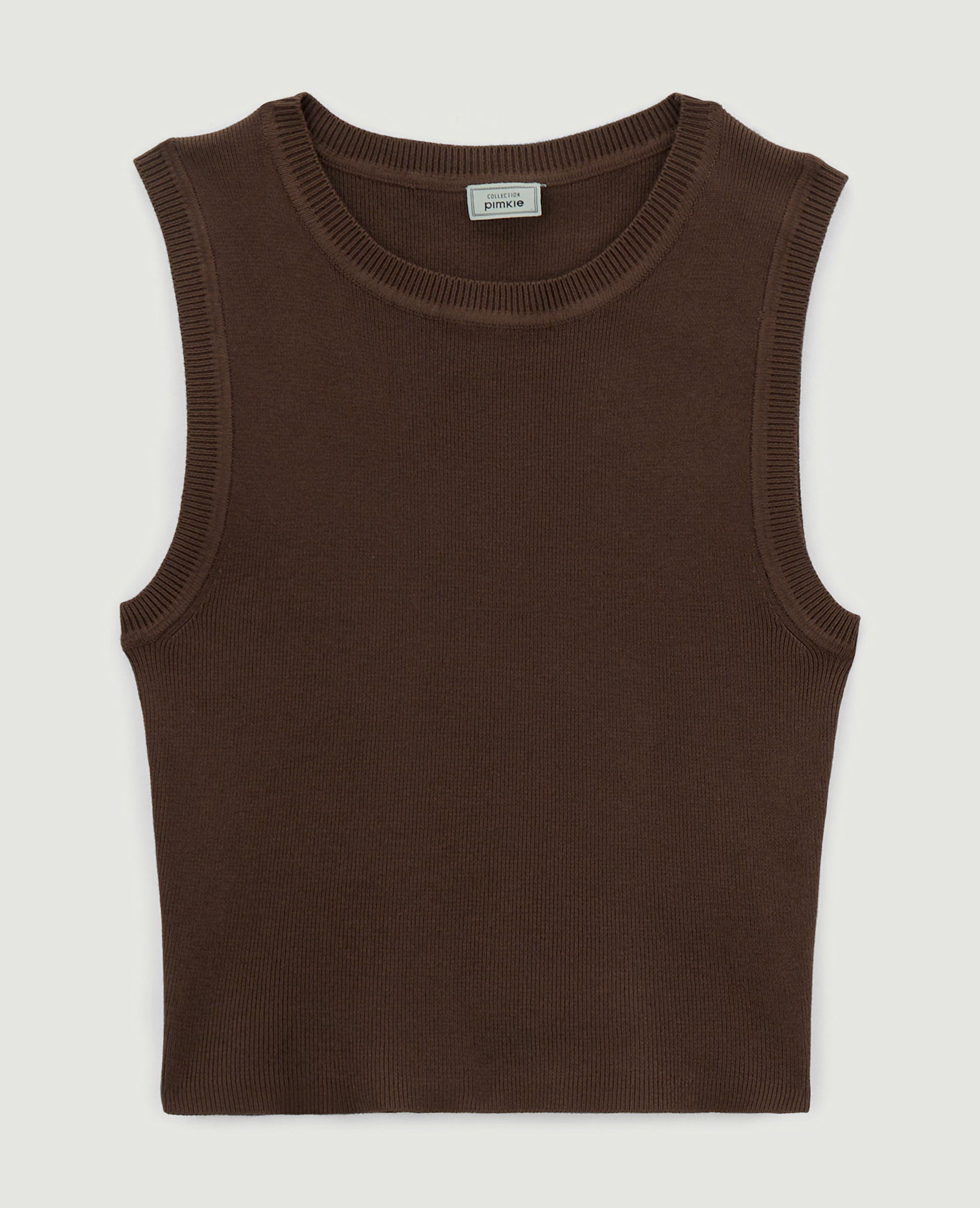 Débardeur court en maille marron - Pimkie