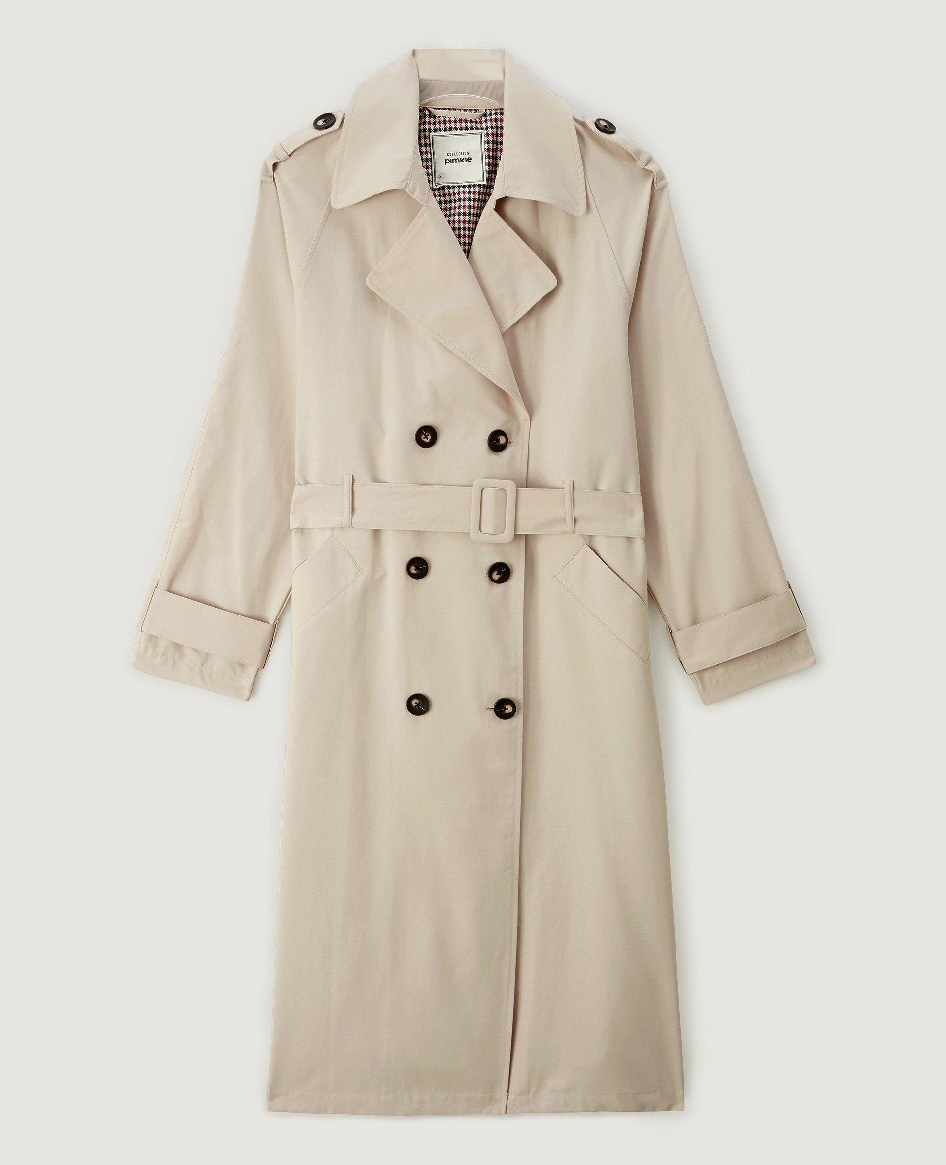 Trench long avec ceinture gris argenté - Pimkie