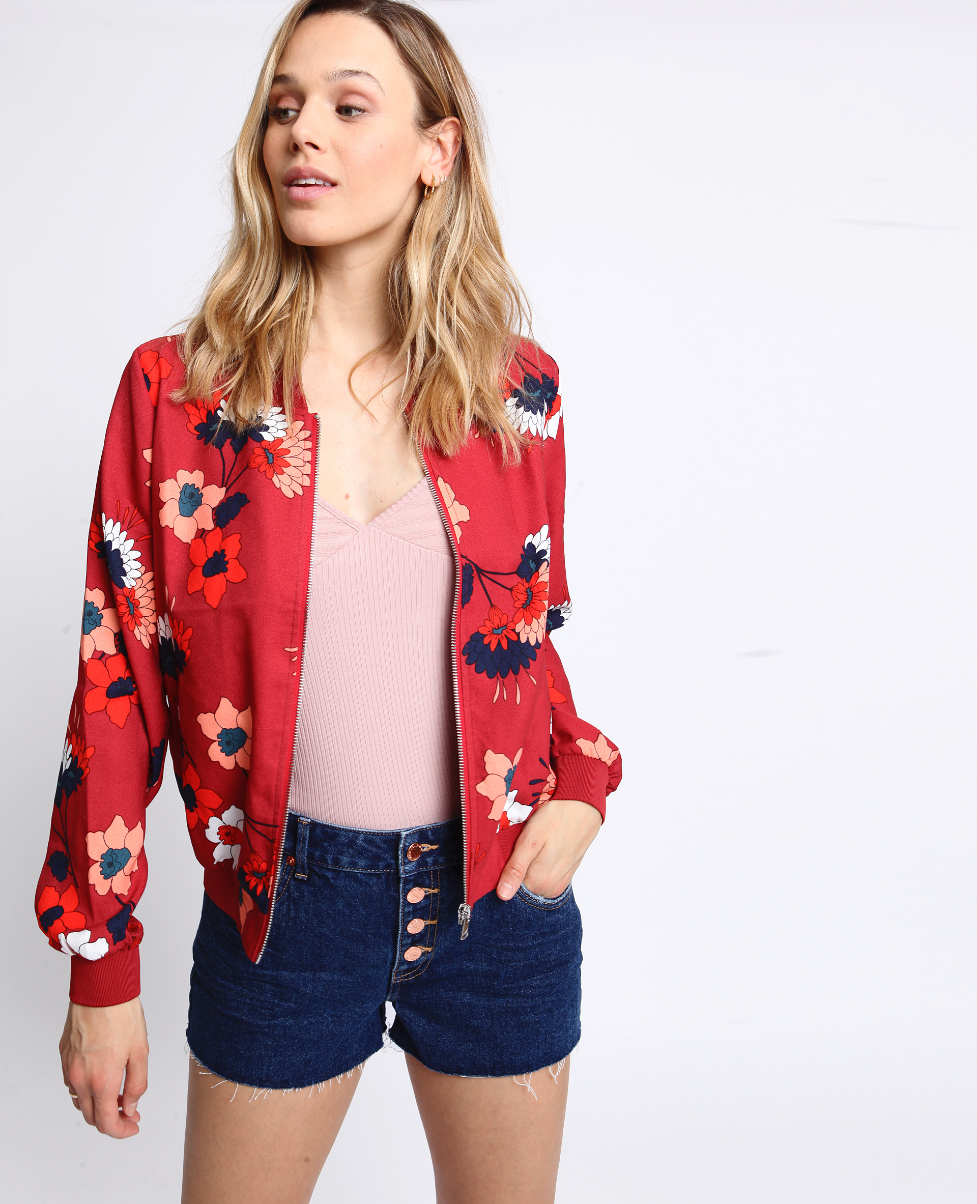 Bombers best sale fleuri femme