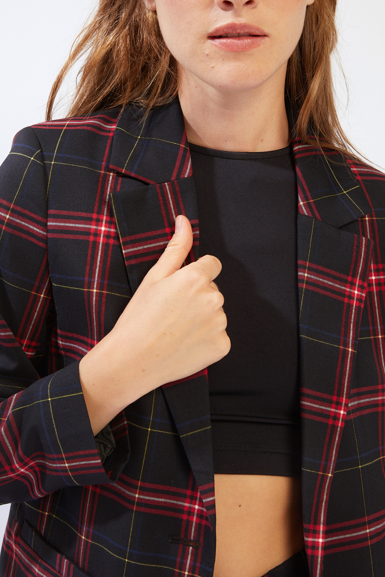 Blazer tartan noir - Pimkie