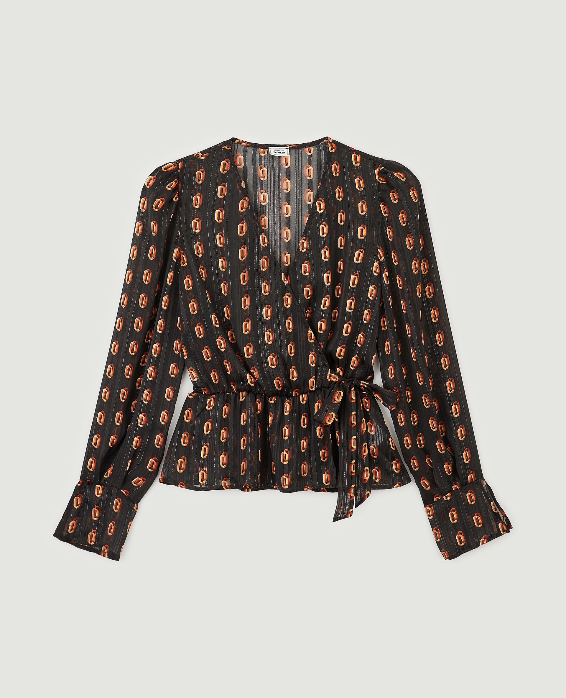 Blouse cache-cœur fils métallisés noir - Pimkie