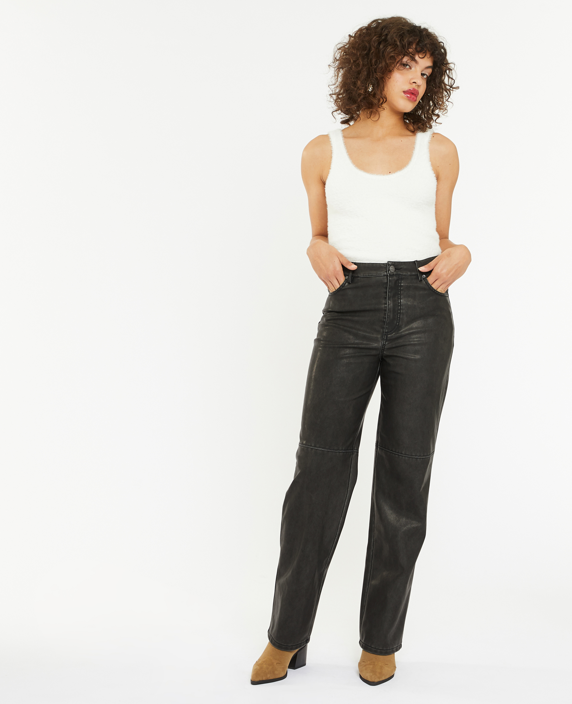 Pantalon droit en simili Pimkie