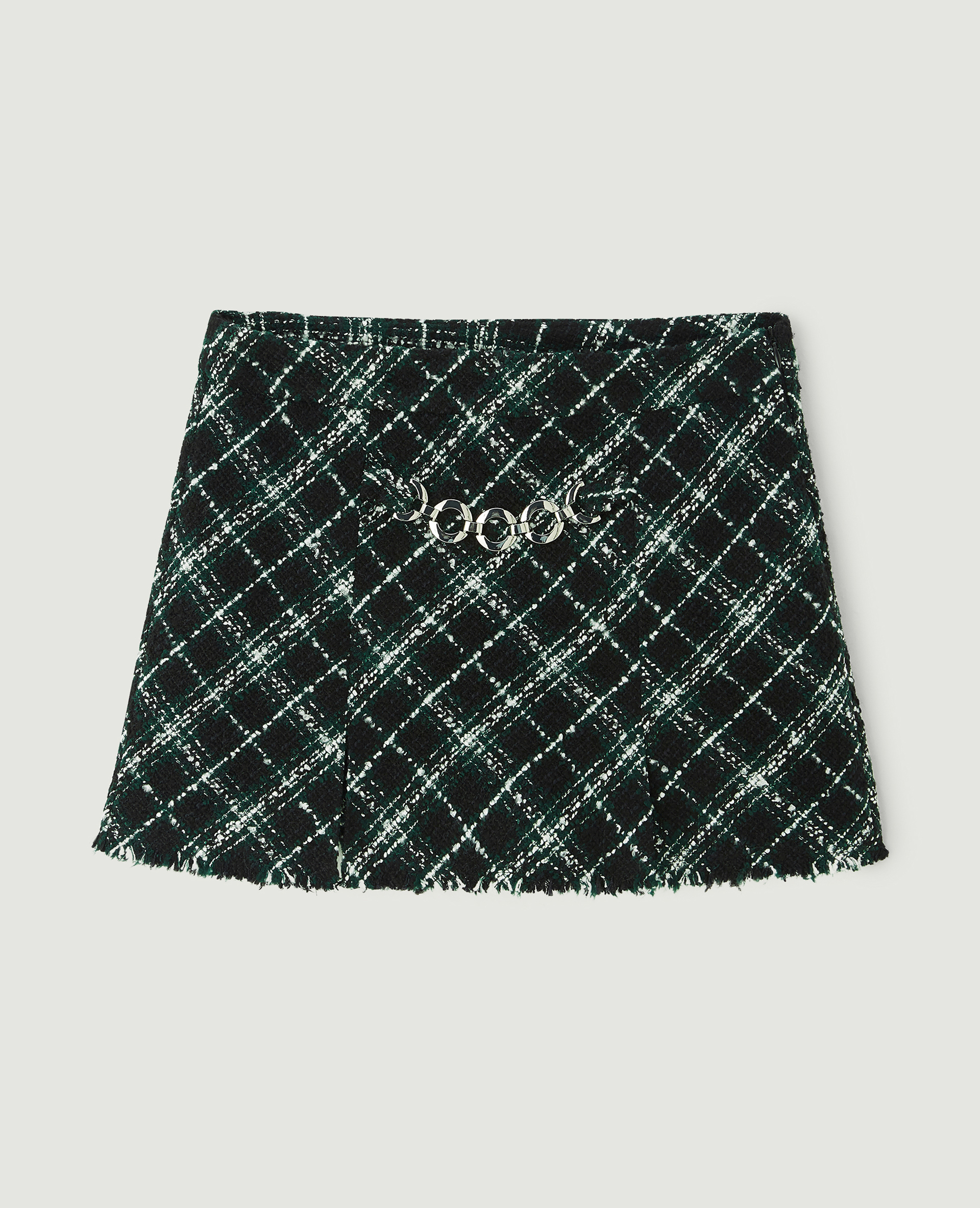 Jupe-short en tweed vert - Pimkie