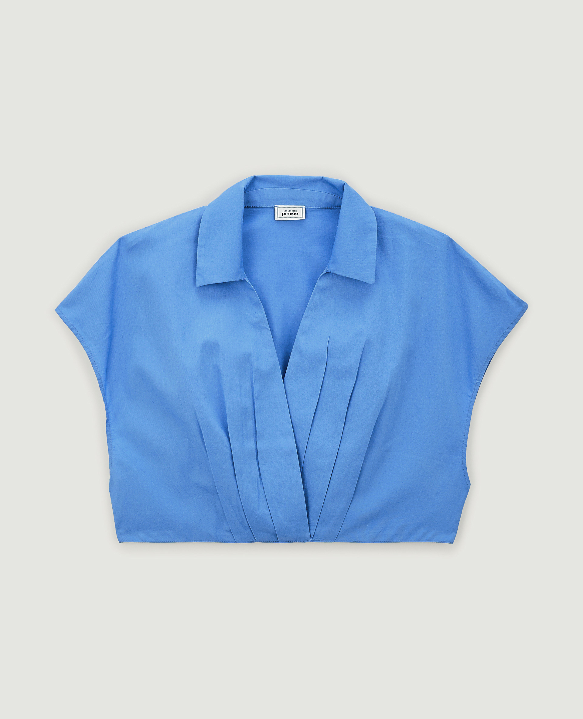Chemise cropped croisée bleu - Pimkie