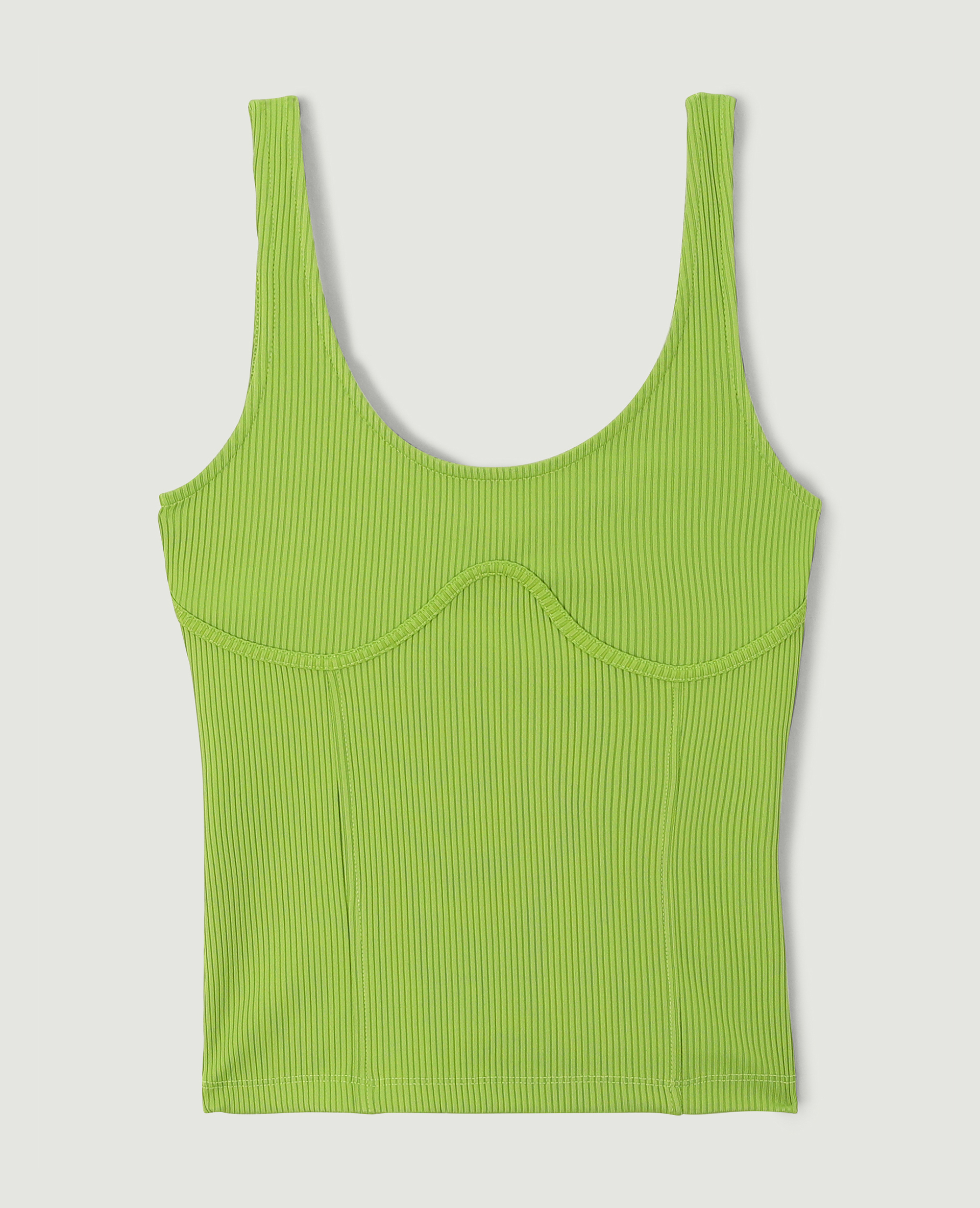 Débardeur en maille côtelée façon corset vert kaki - Pimkie