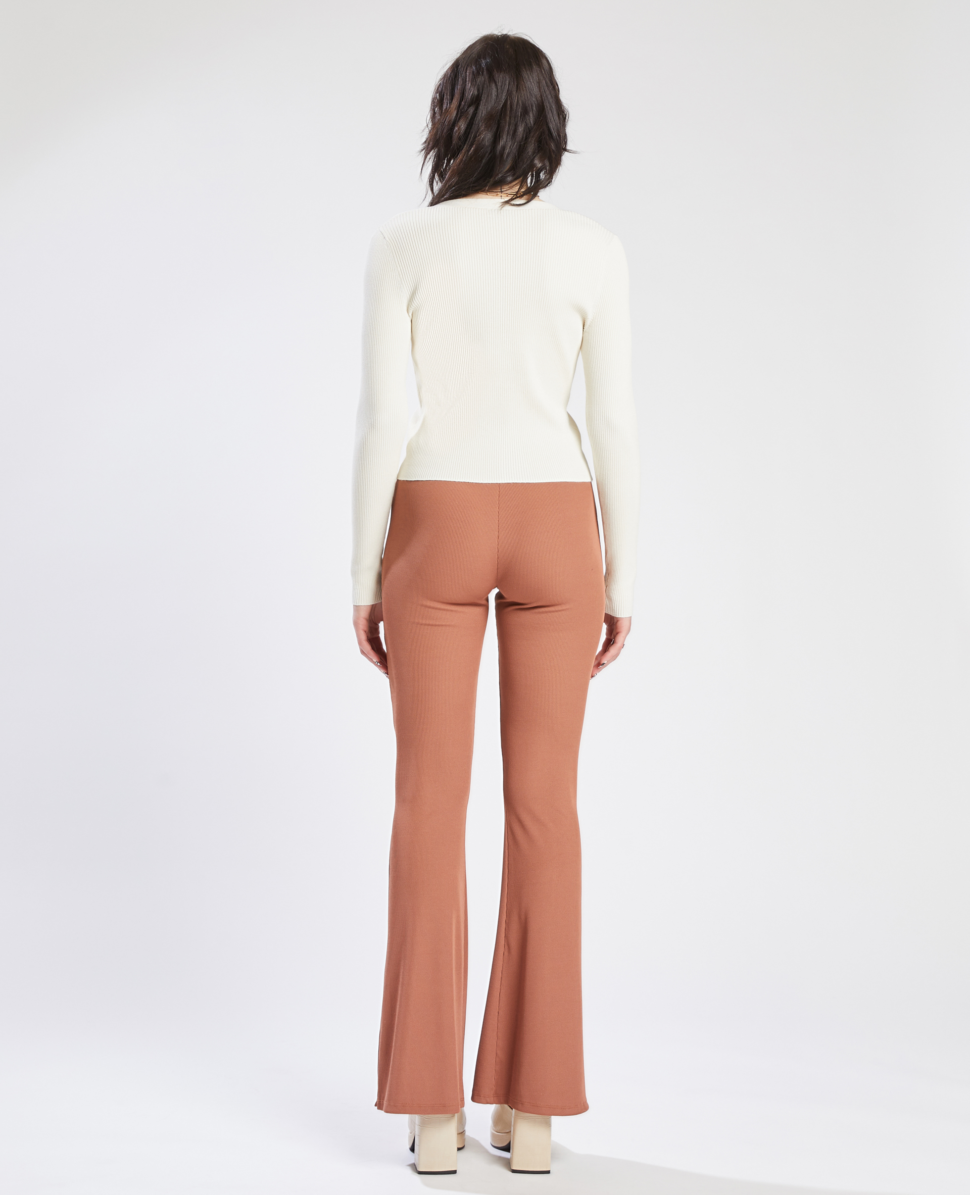 Gilet maille côtelée écru - Pimkie