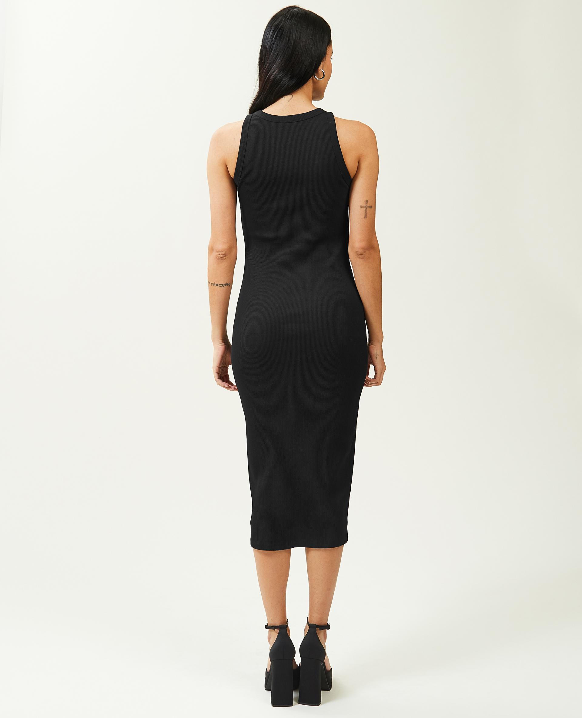 Robe débardeur maille côtelée noir - Pimkie