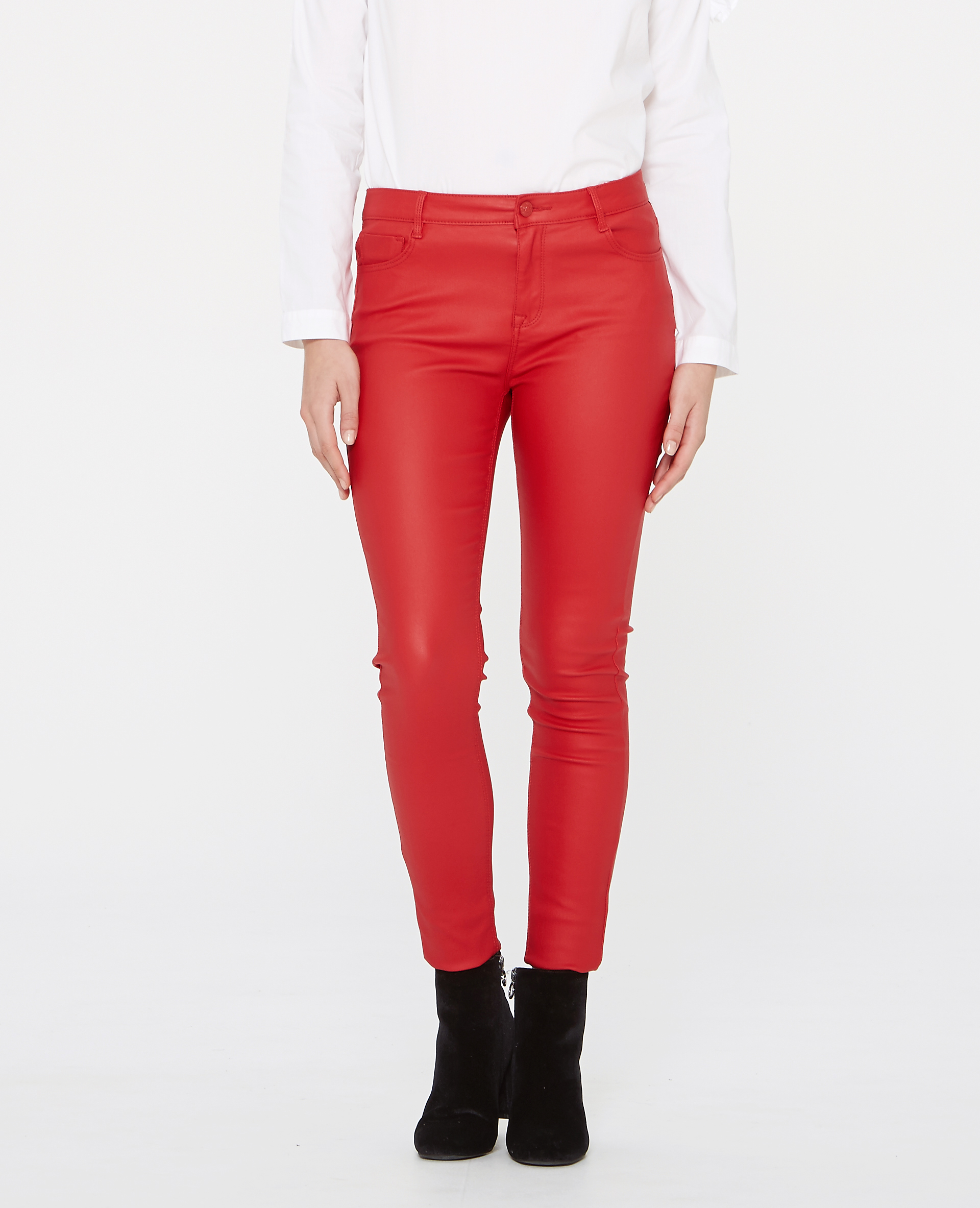 Jean best sale rouge enduit