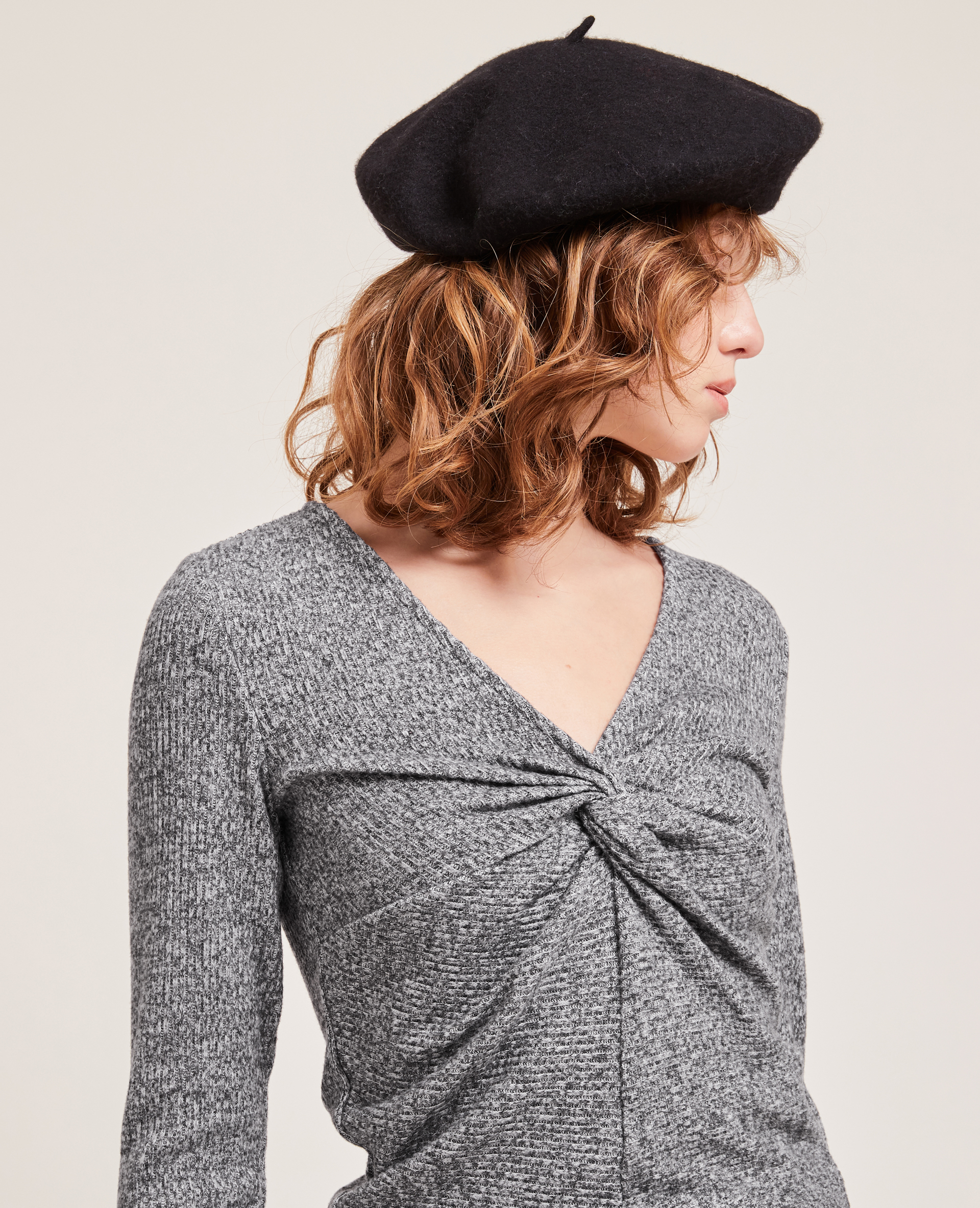 T-shirt manches longues toucher doux gris - Pimkie