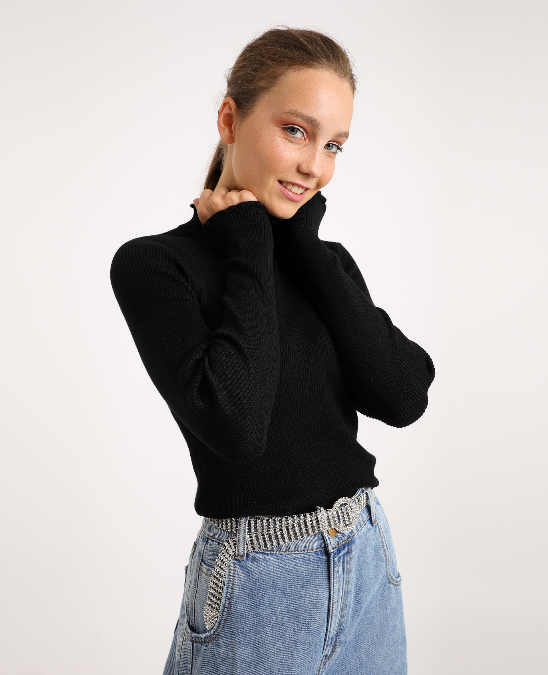 Pull à col discount montant