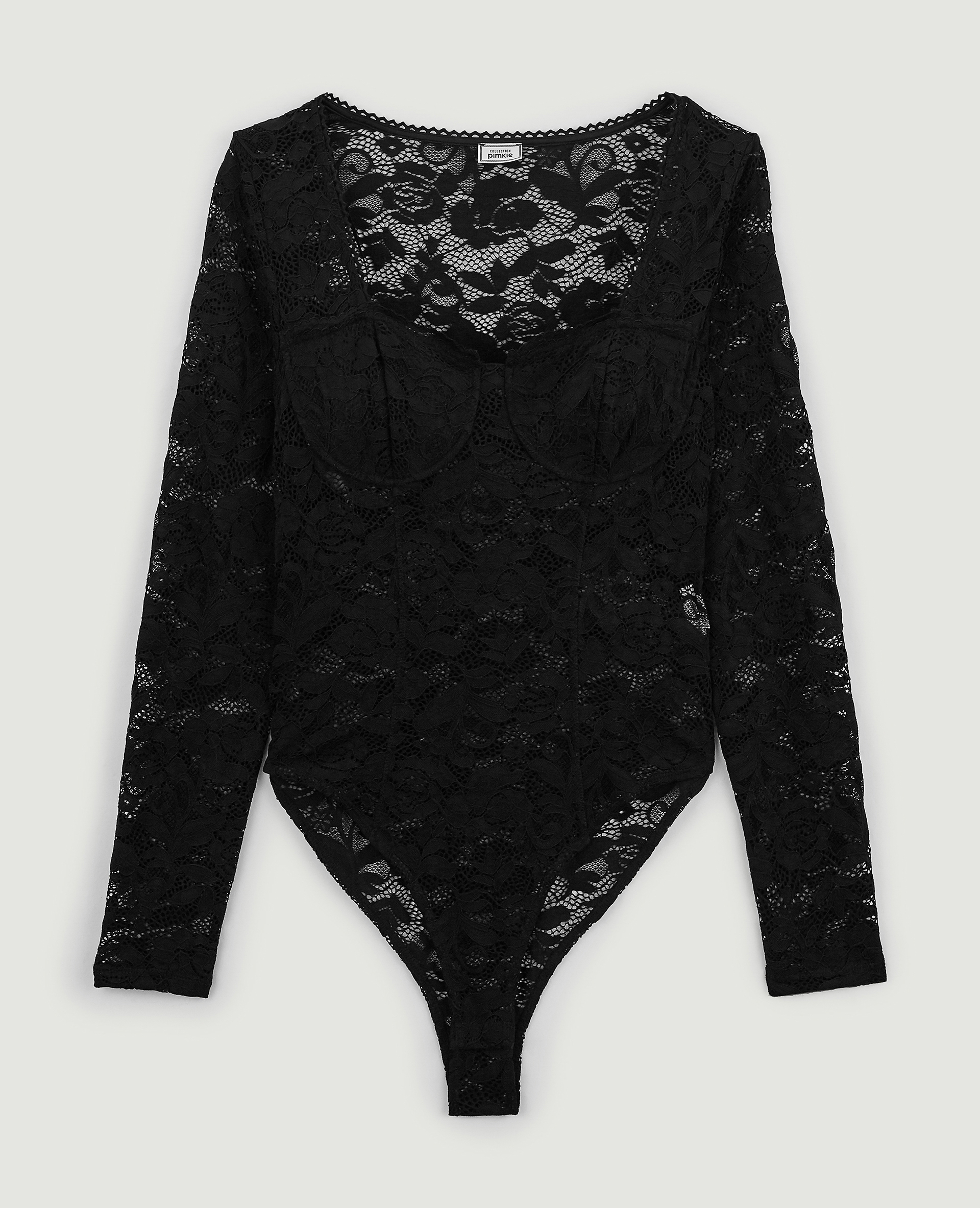 Body dentelle manches longues noir - Pimkie
