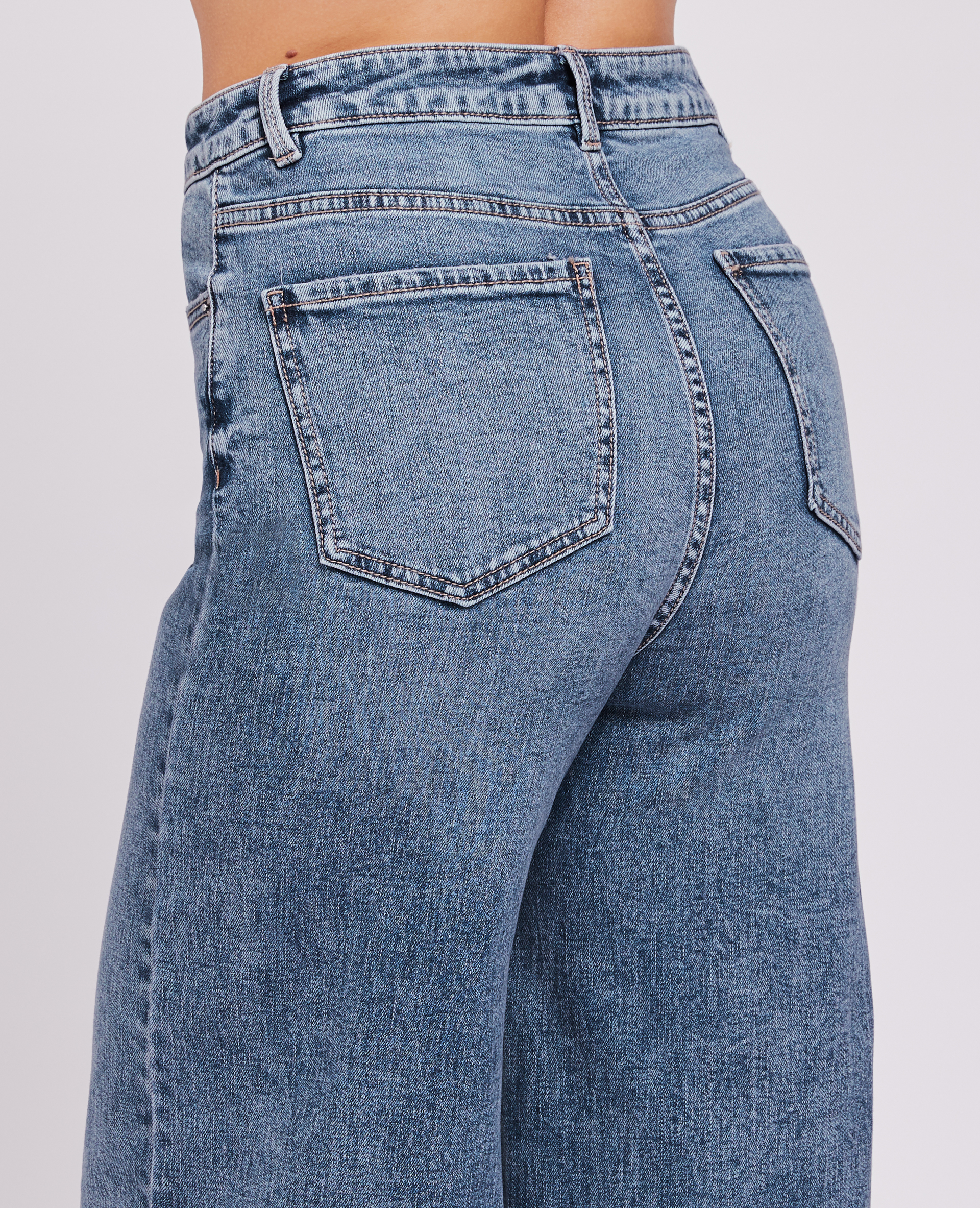 Jean large effet délavé bleu - Pimkie