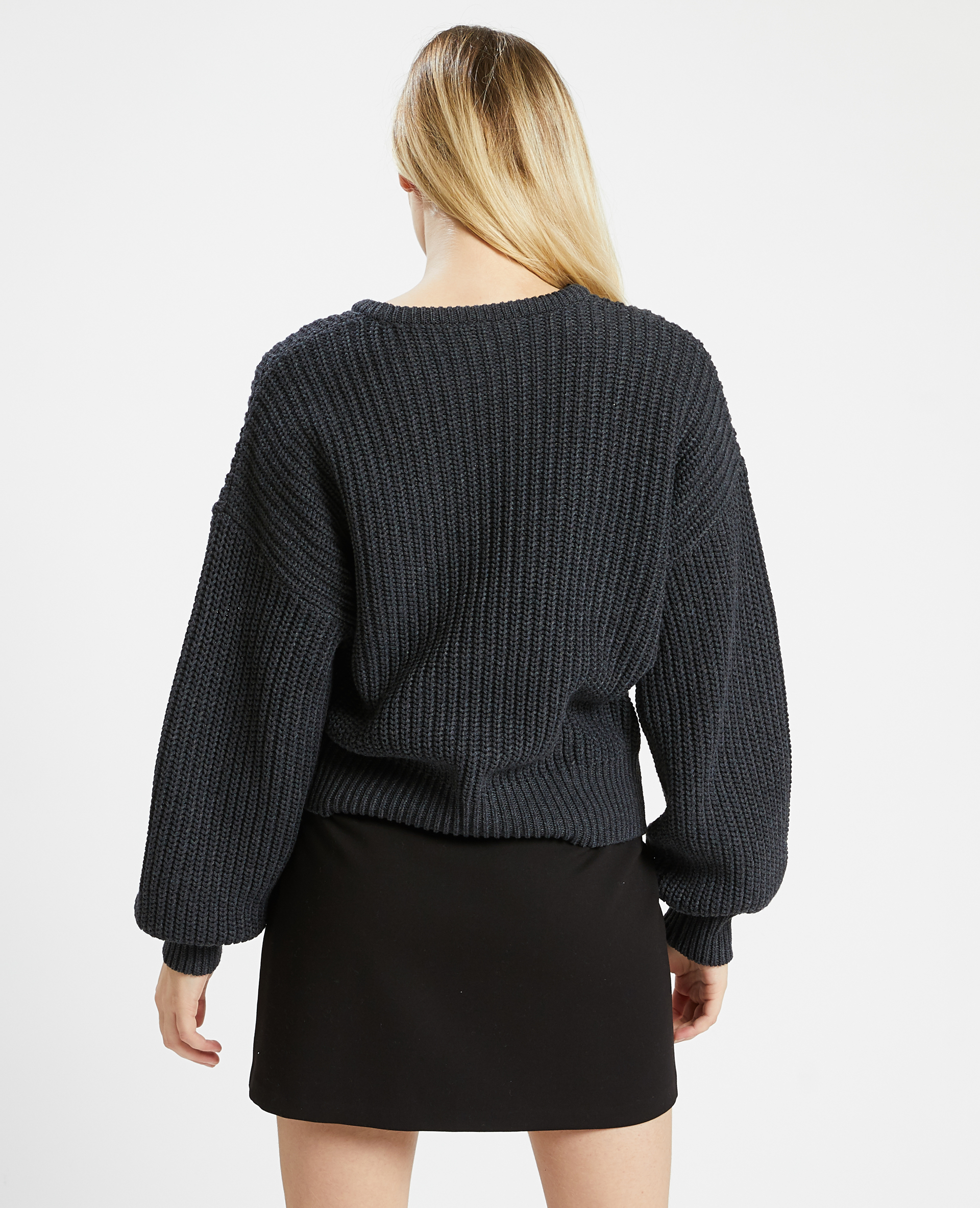Pull grosse maille gris - Pimkie
