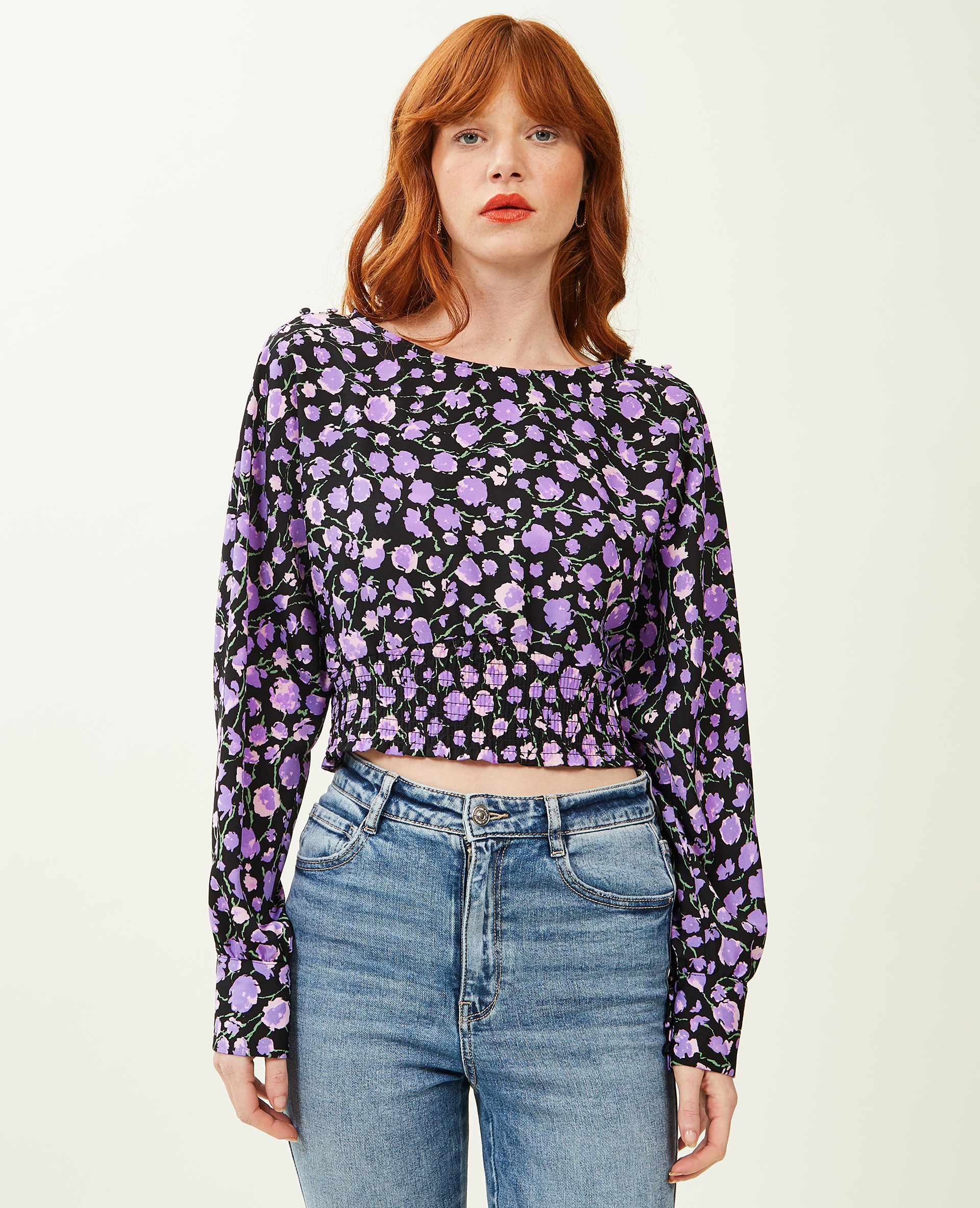 Blouse avec manches chauve-souris violet - Pimkie