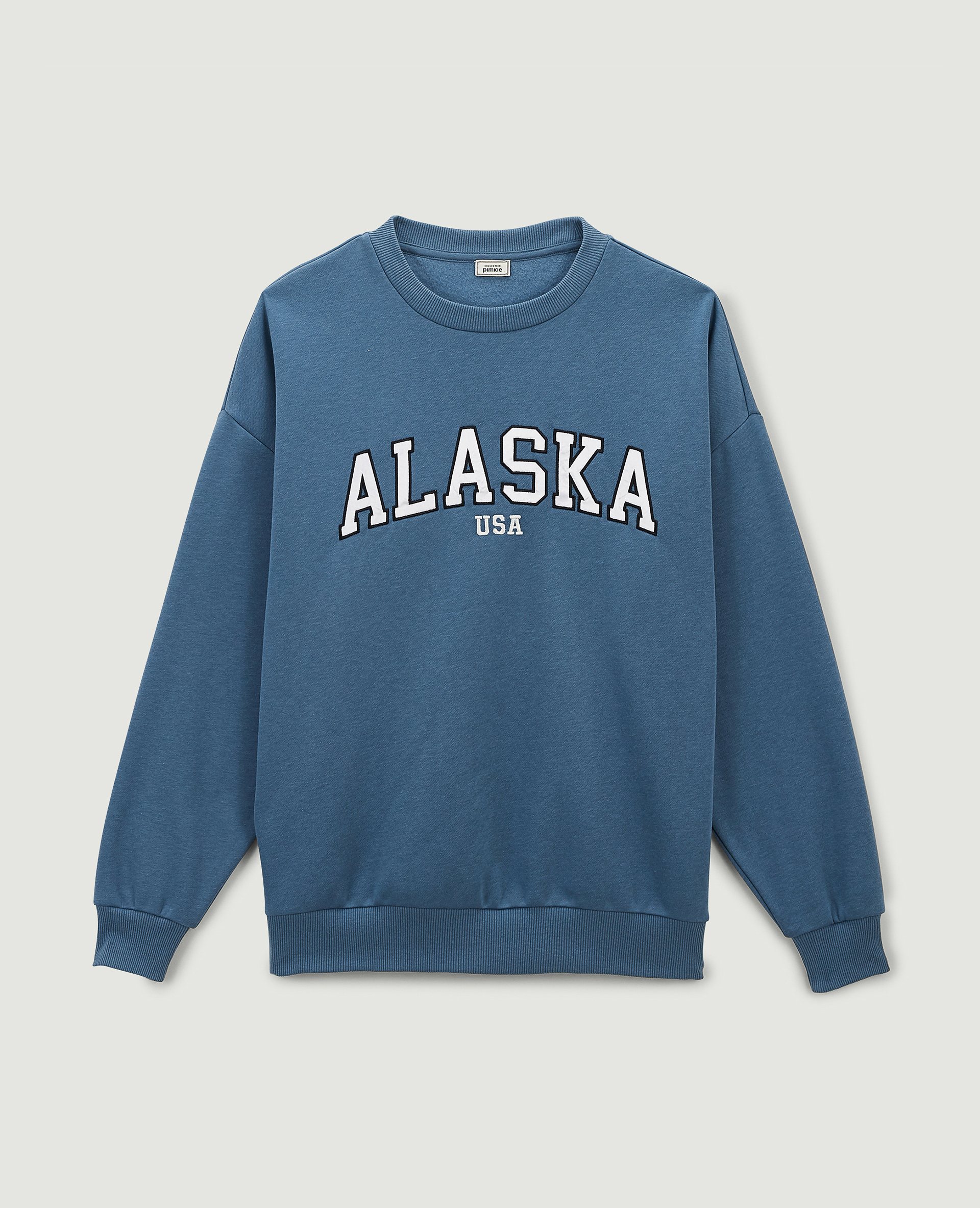 Sweat col rond oversize bleu - Pimkie