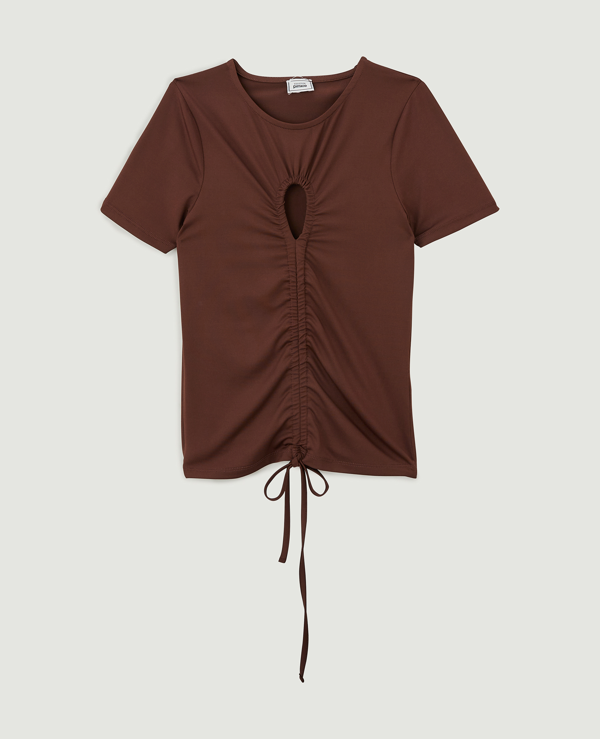 Top avec découpe et liens coulissés marron - Pimkie