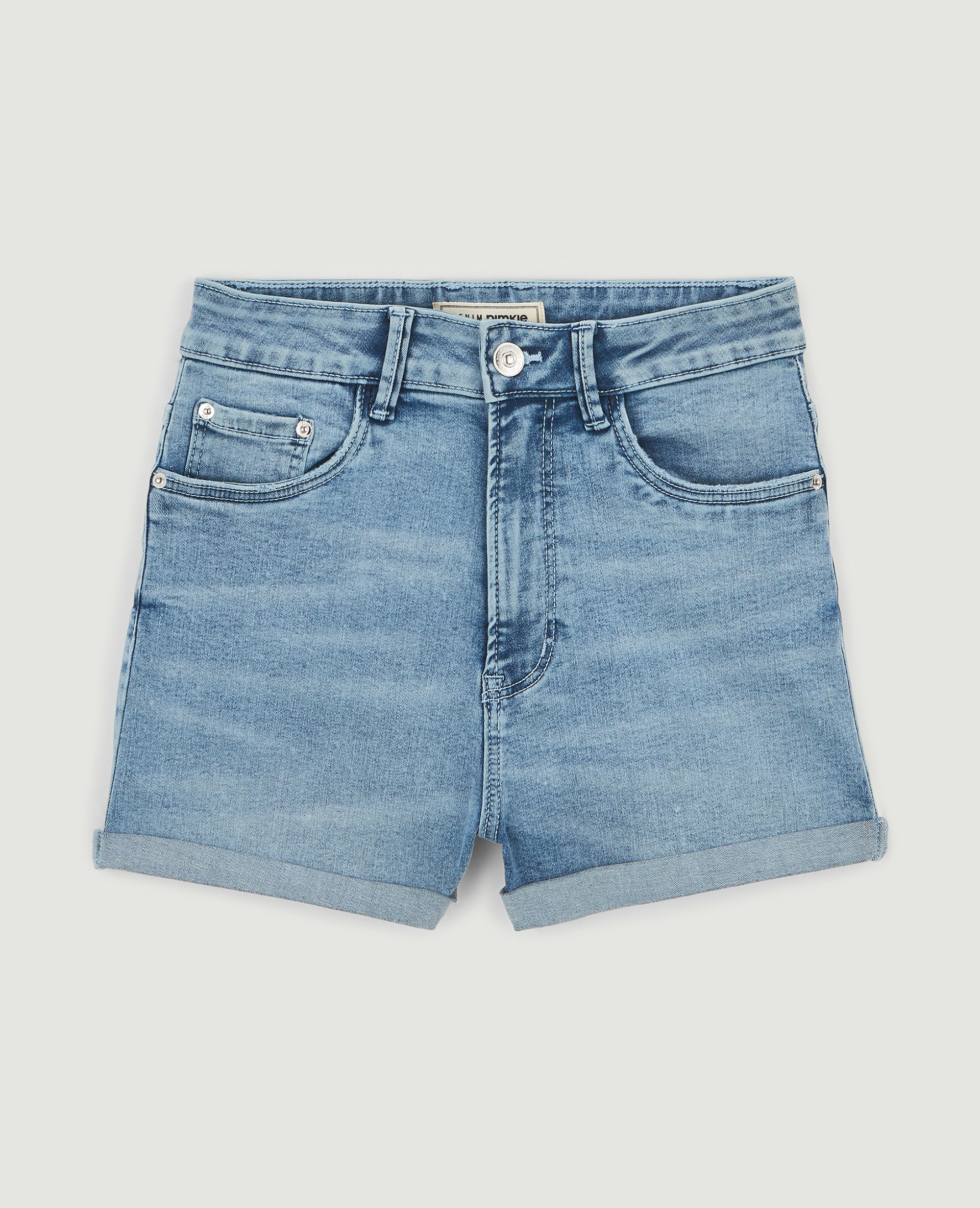 Short en jean bords roulottés bleu - Pimkie