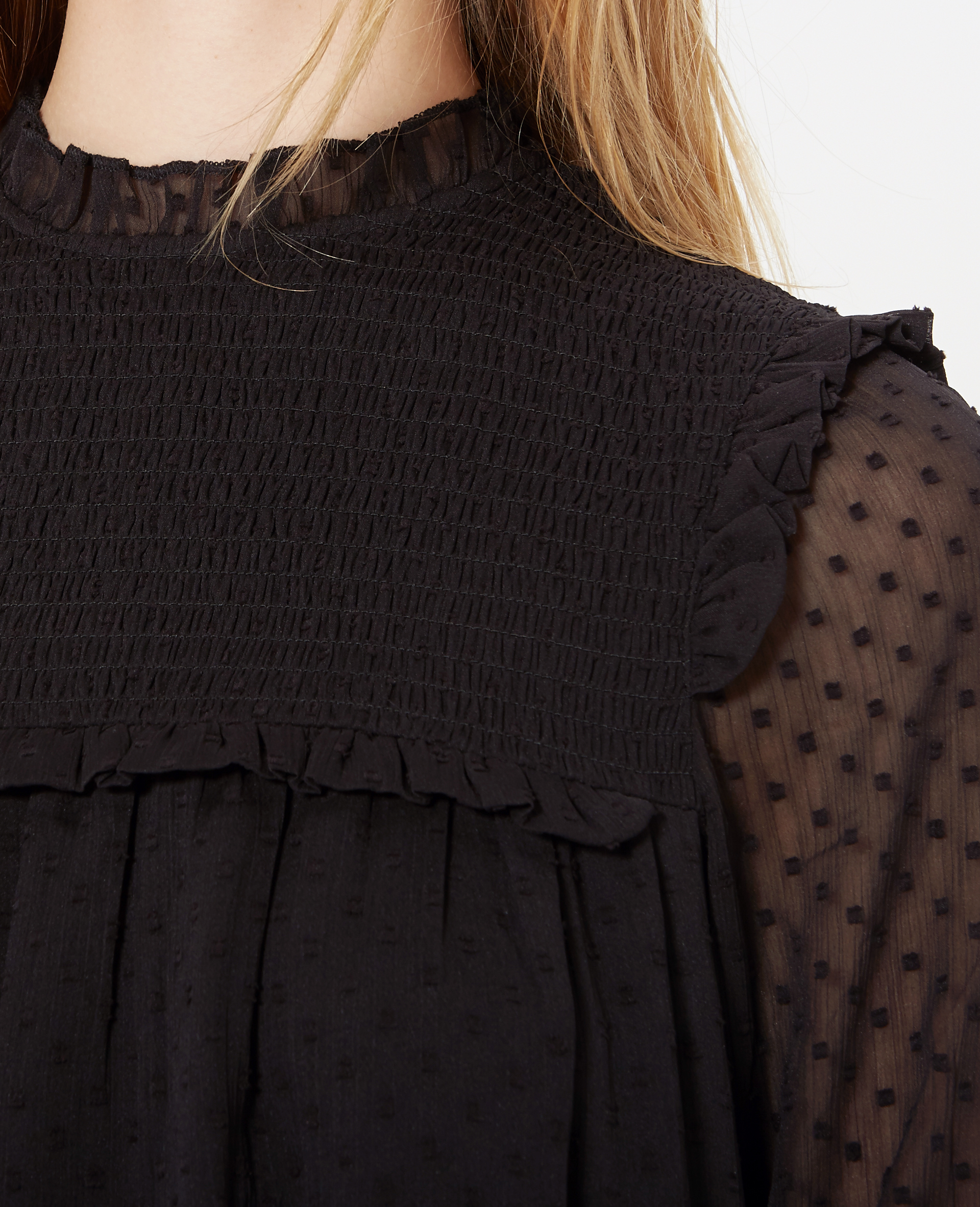 Blouse en plumetis noir - Pimkie