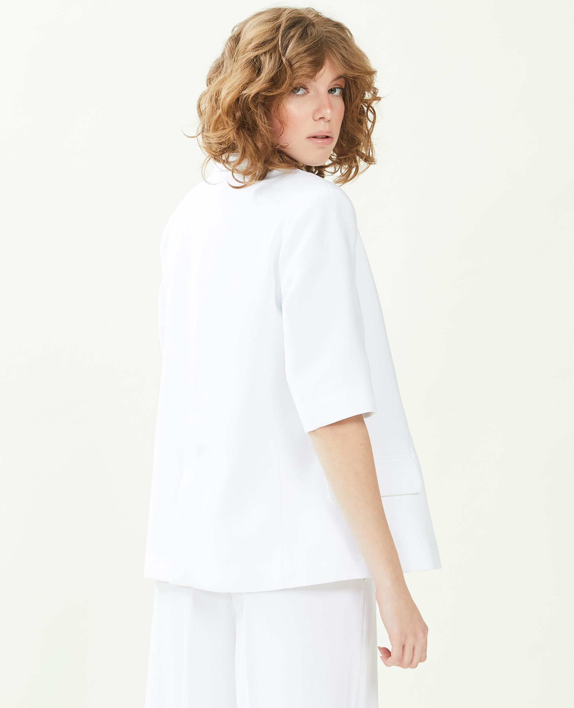 Veste blazer manches courtes blanc - Pimkie