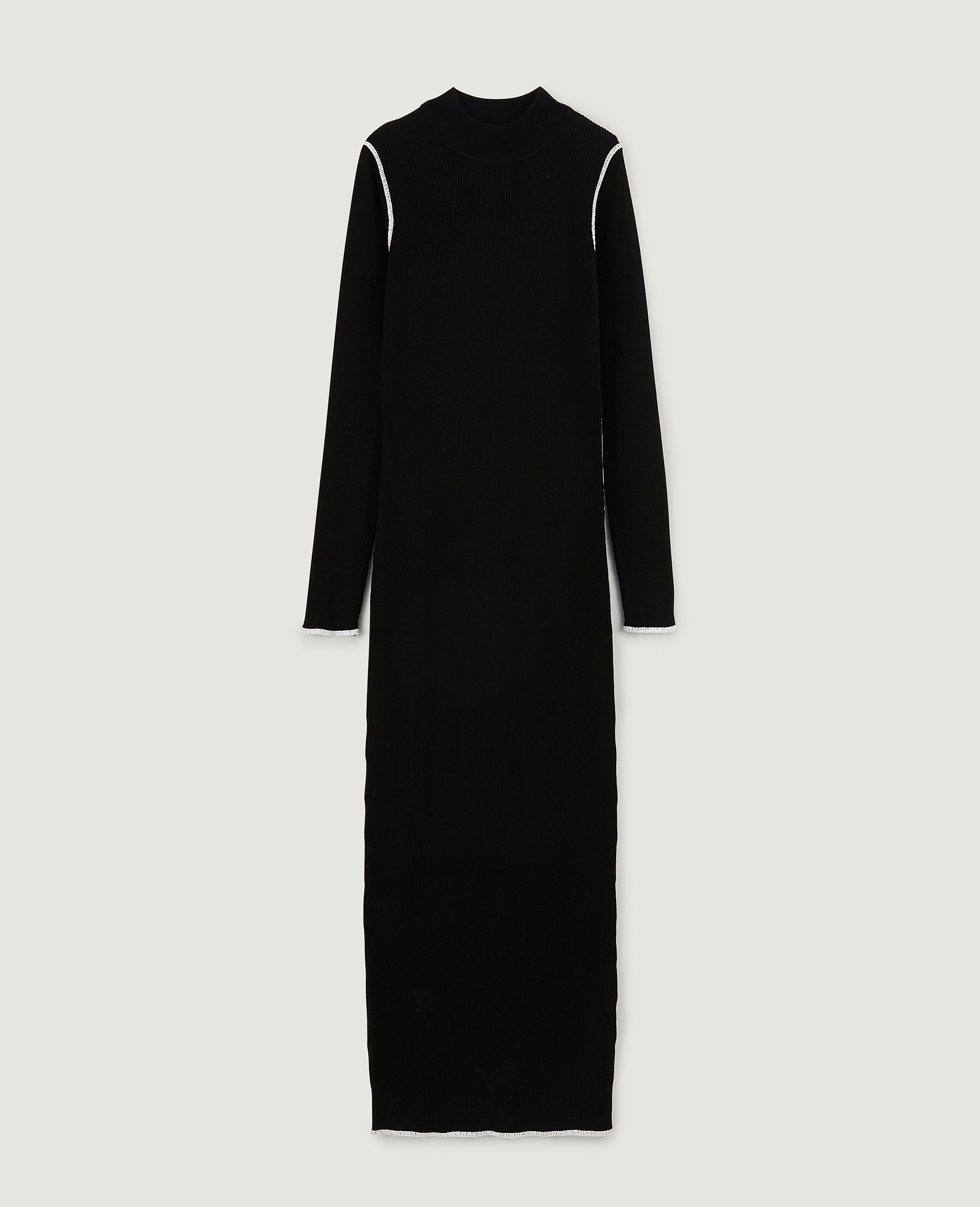 Robe longue maille côtelée noir - Pimkie