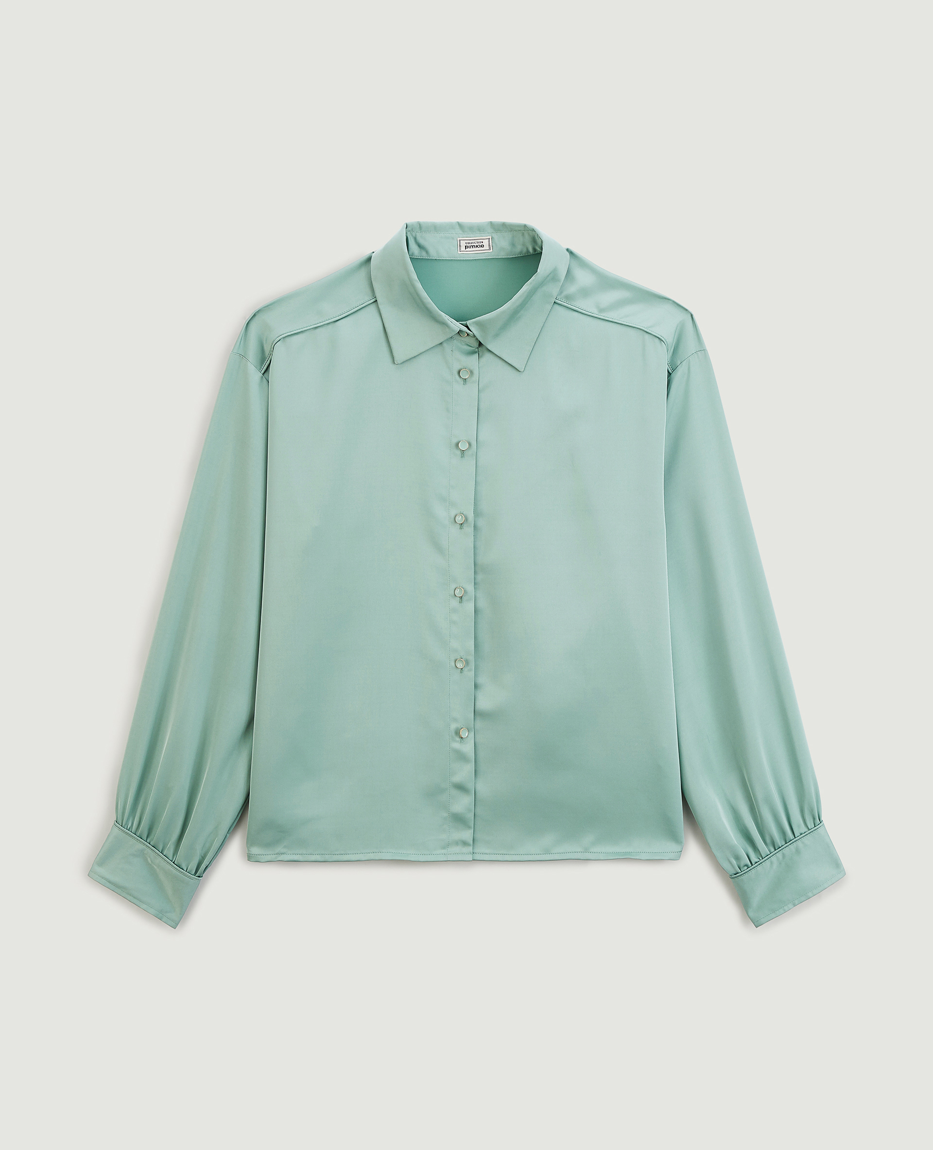 Chemise en tissu satiné vert - Pimkie