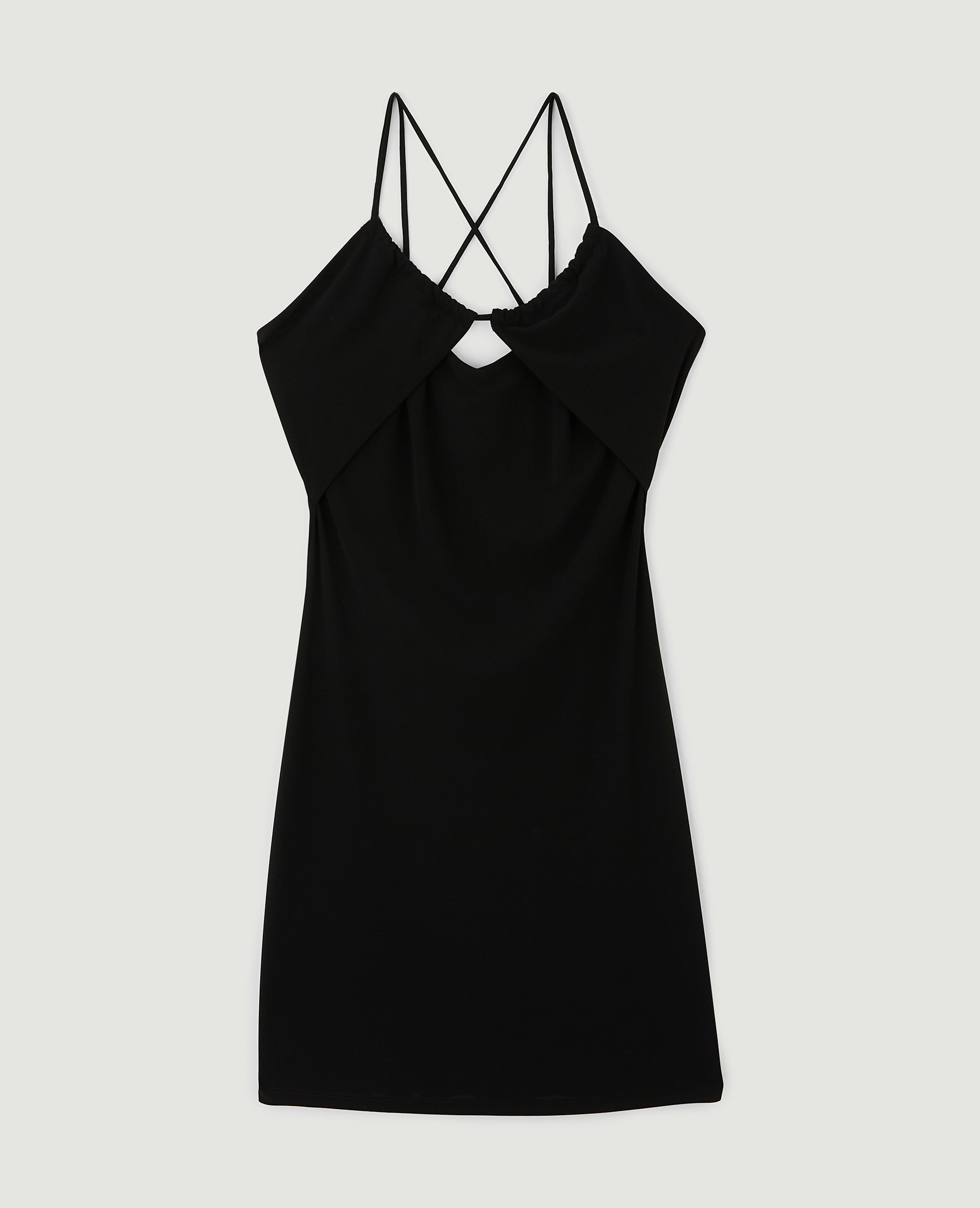 Robe courte avec doubles bretelles noir - Pimkie