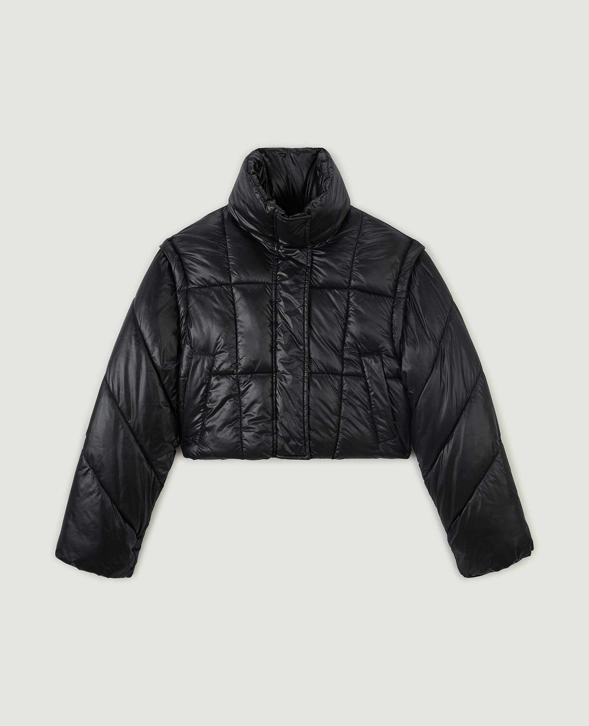 Doudoune courte manches amovibles noir - Pimkie
