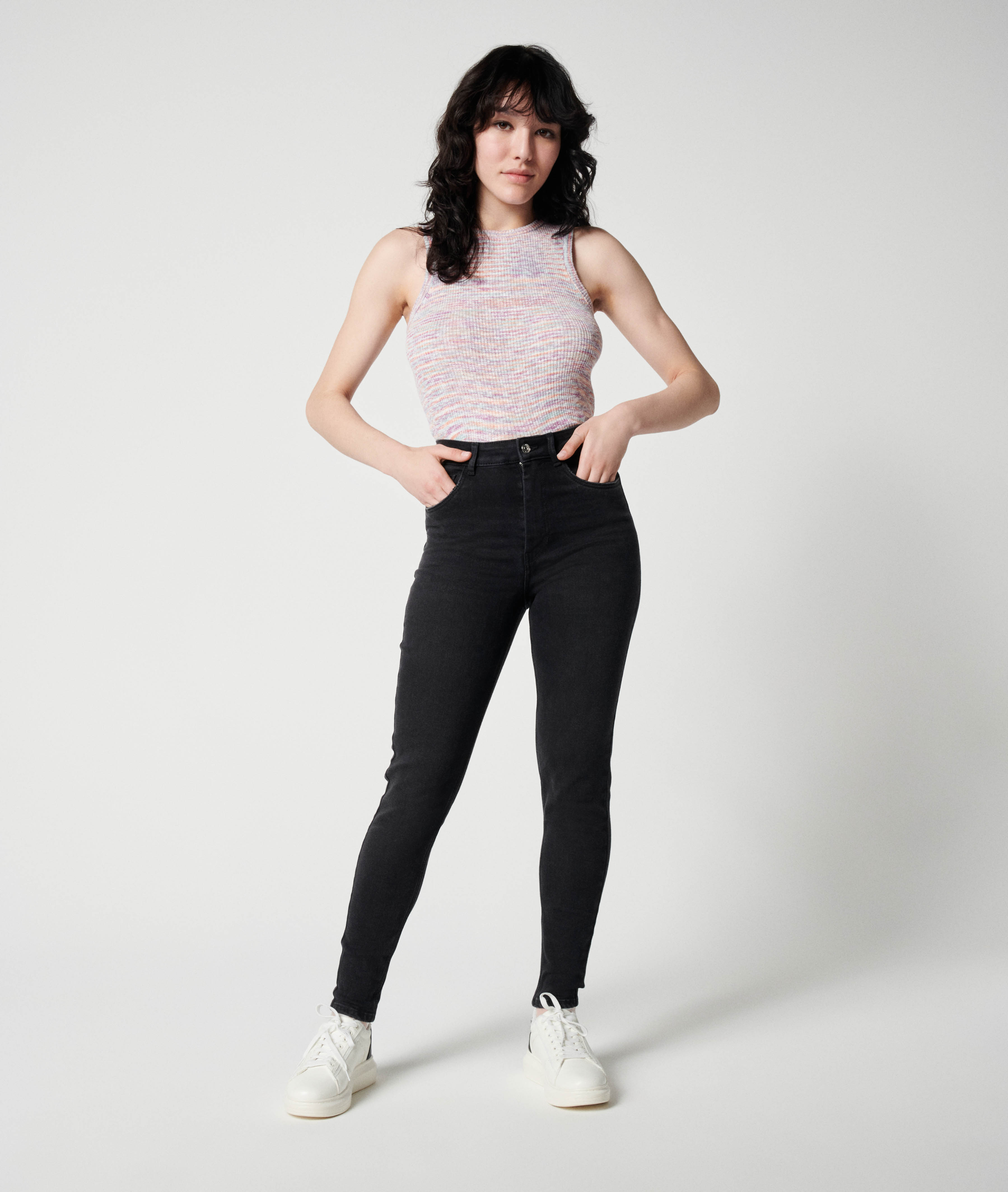 Jean skinny taille haute noir - Pimkie