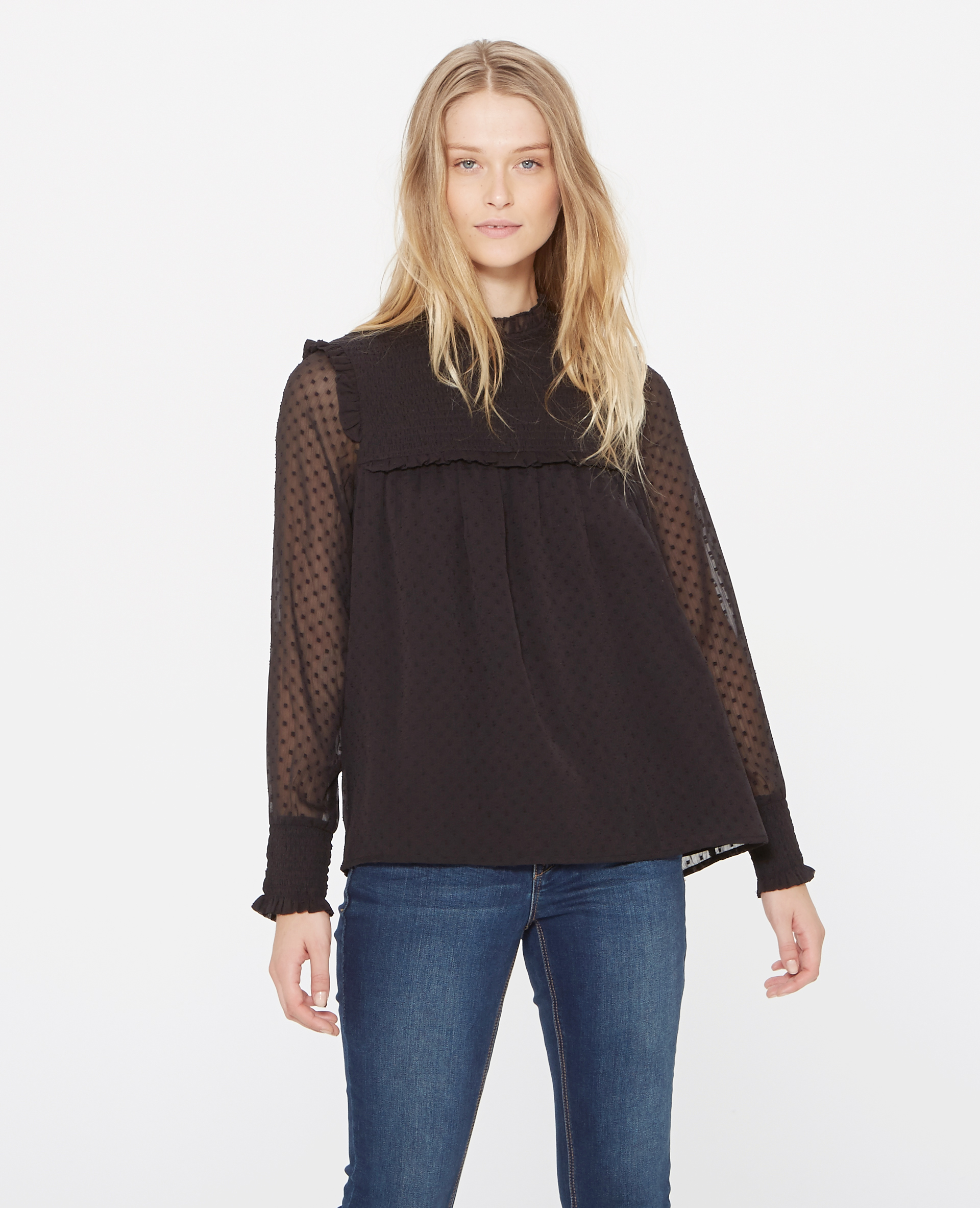 Blouse noire plumetis best sale