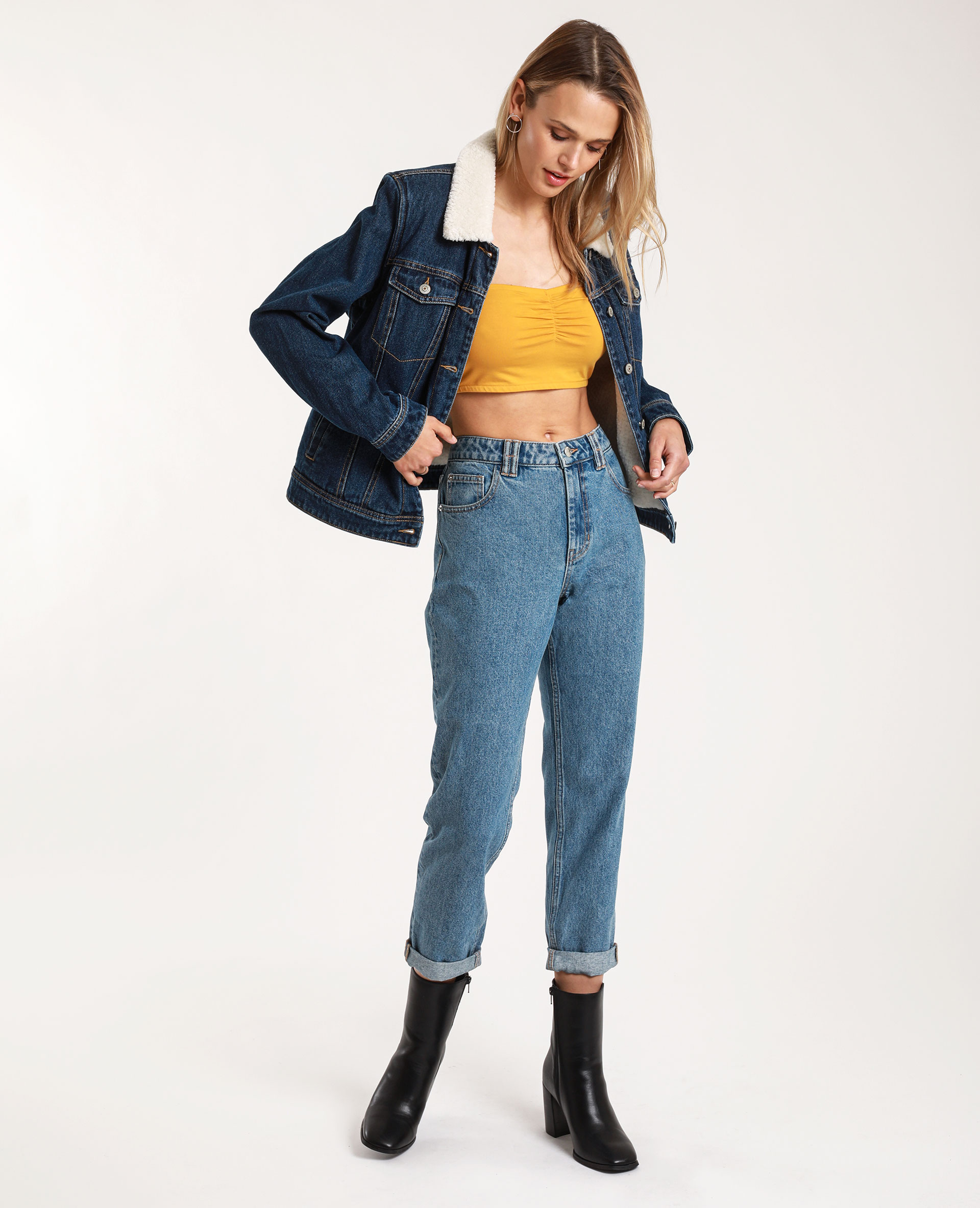 Jean mom high waist bleu denim - Pimkie