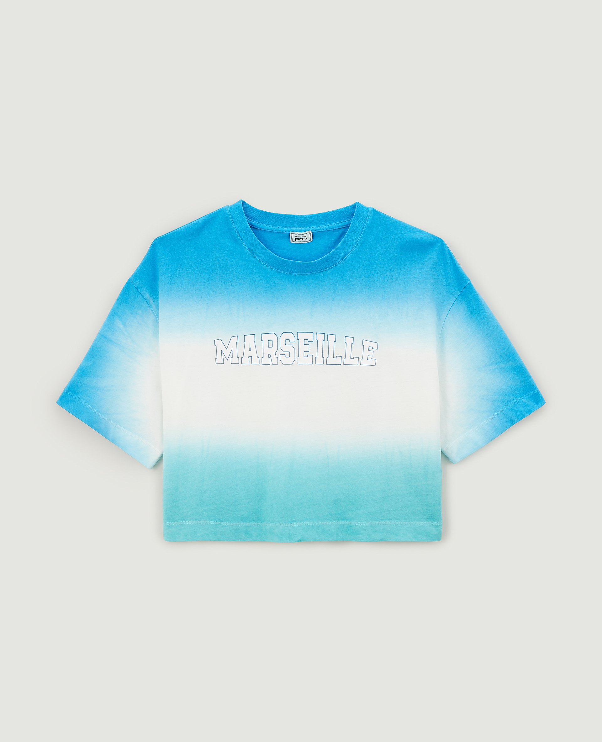 T-shirt cropped dégradé bleu - Pimkie