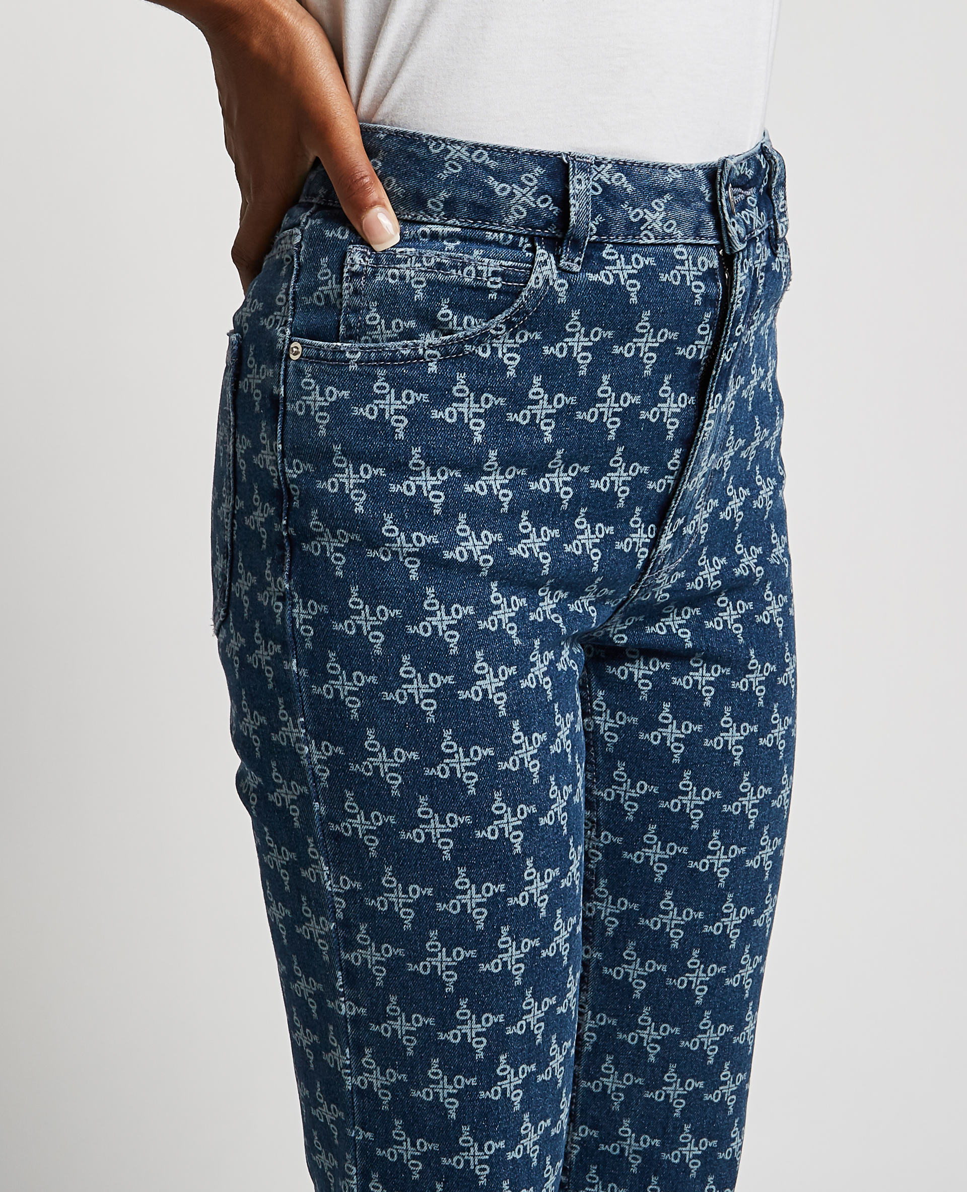 Jean flare taille haute bleu - Pimkie
