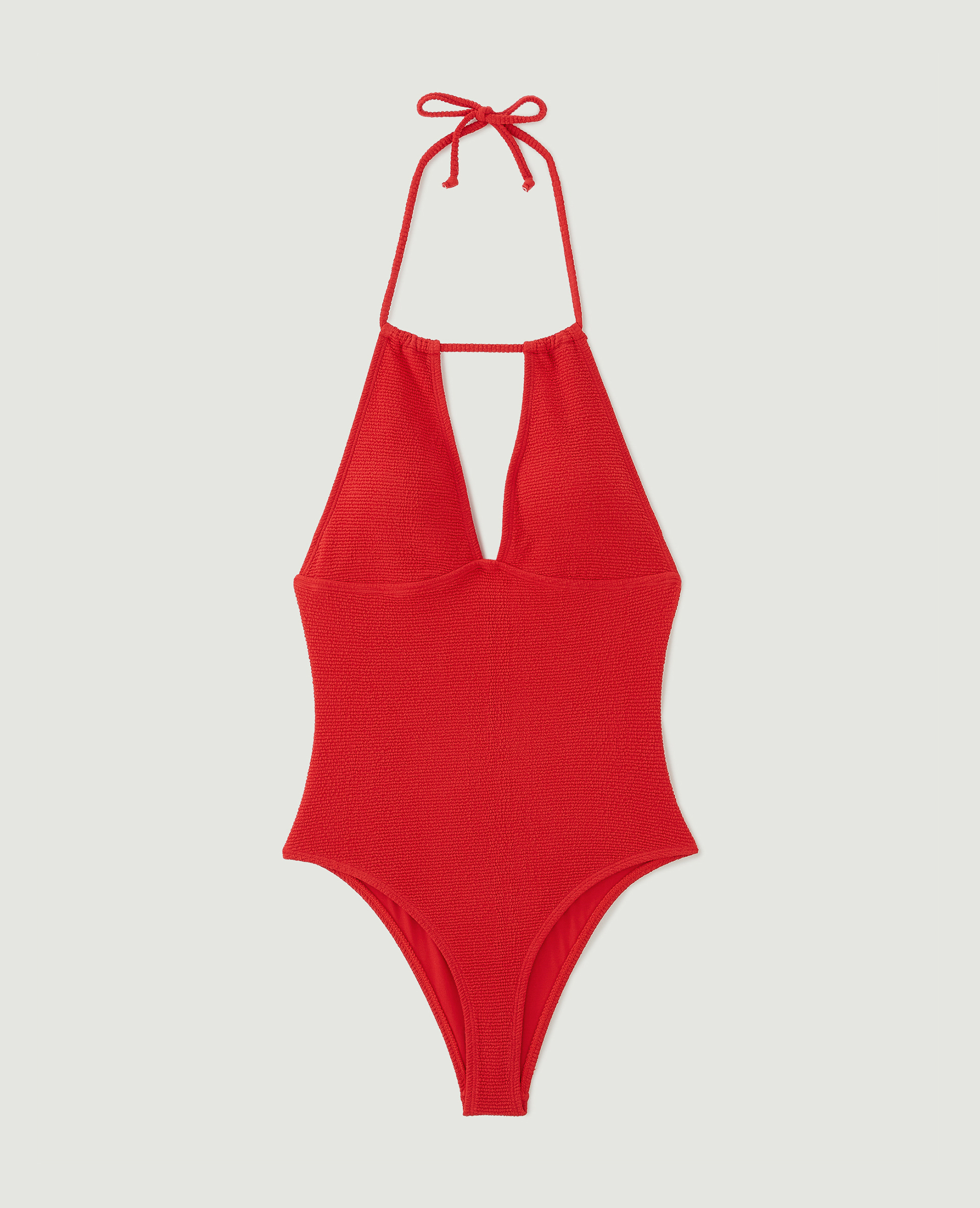 Maillot de bain 1 pièce triangle rouge - Pimkie