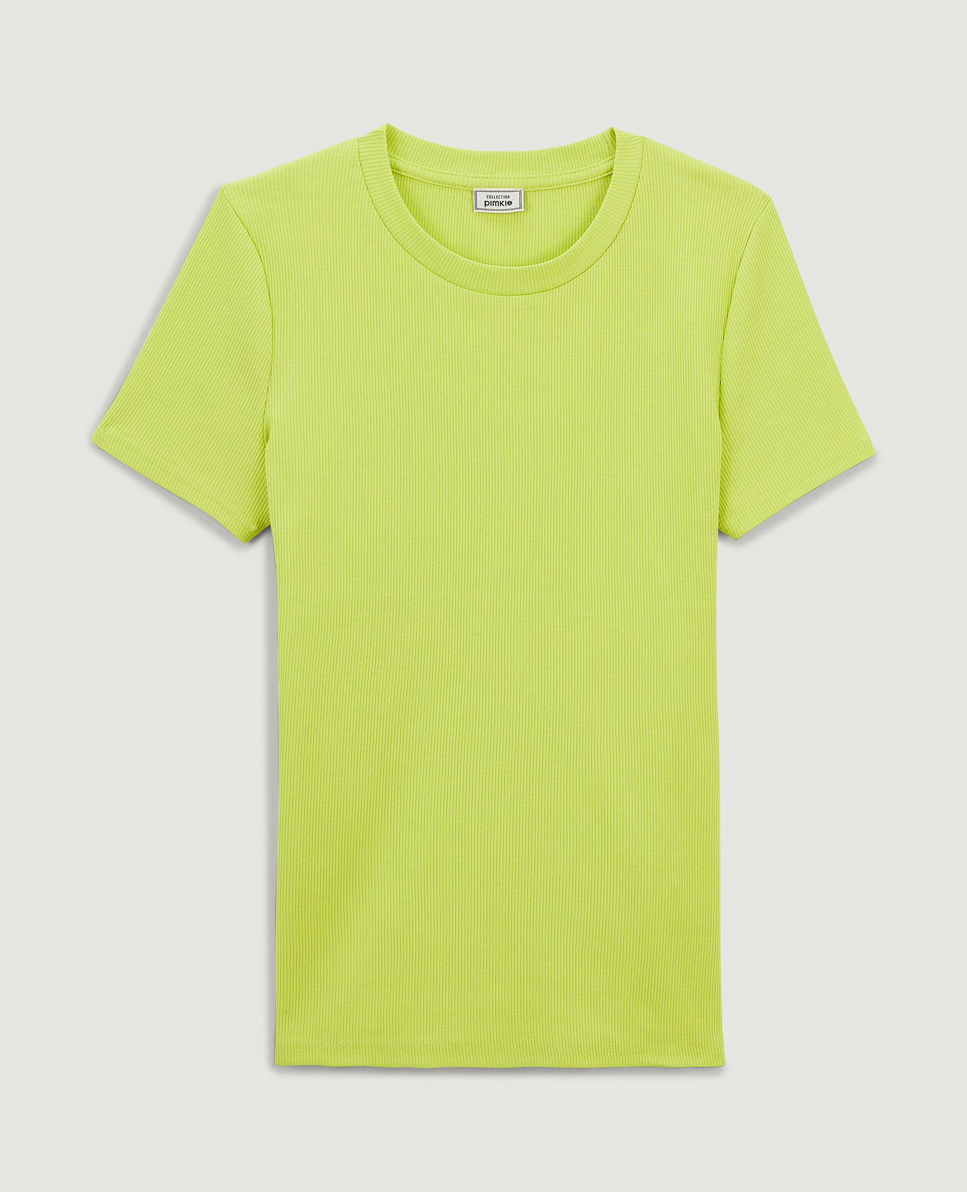 Top maille côtelée jaune fluo - Pimkie