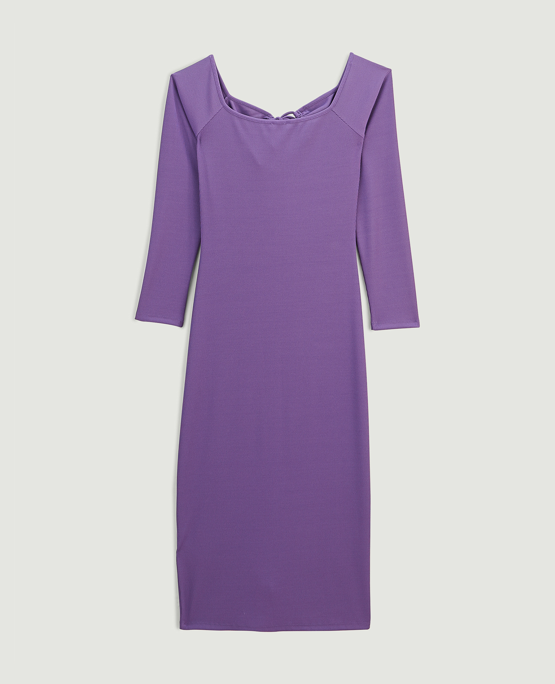 Robe longue en maille côtelée violet - Pimkie