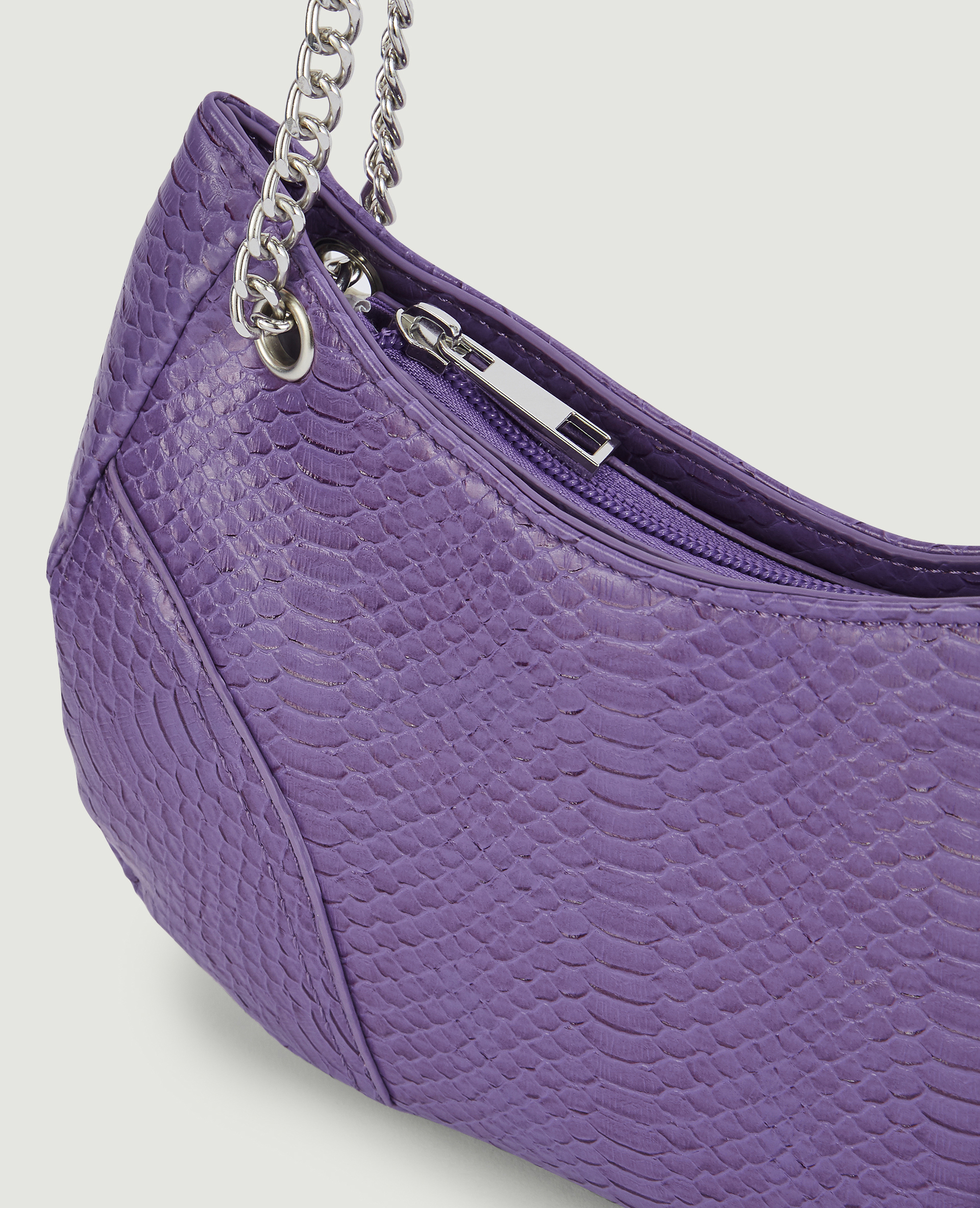 Sac rigide effet serpent violet - Pimkie