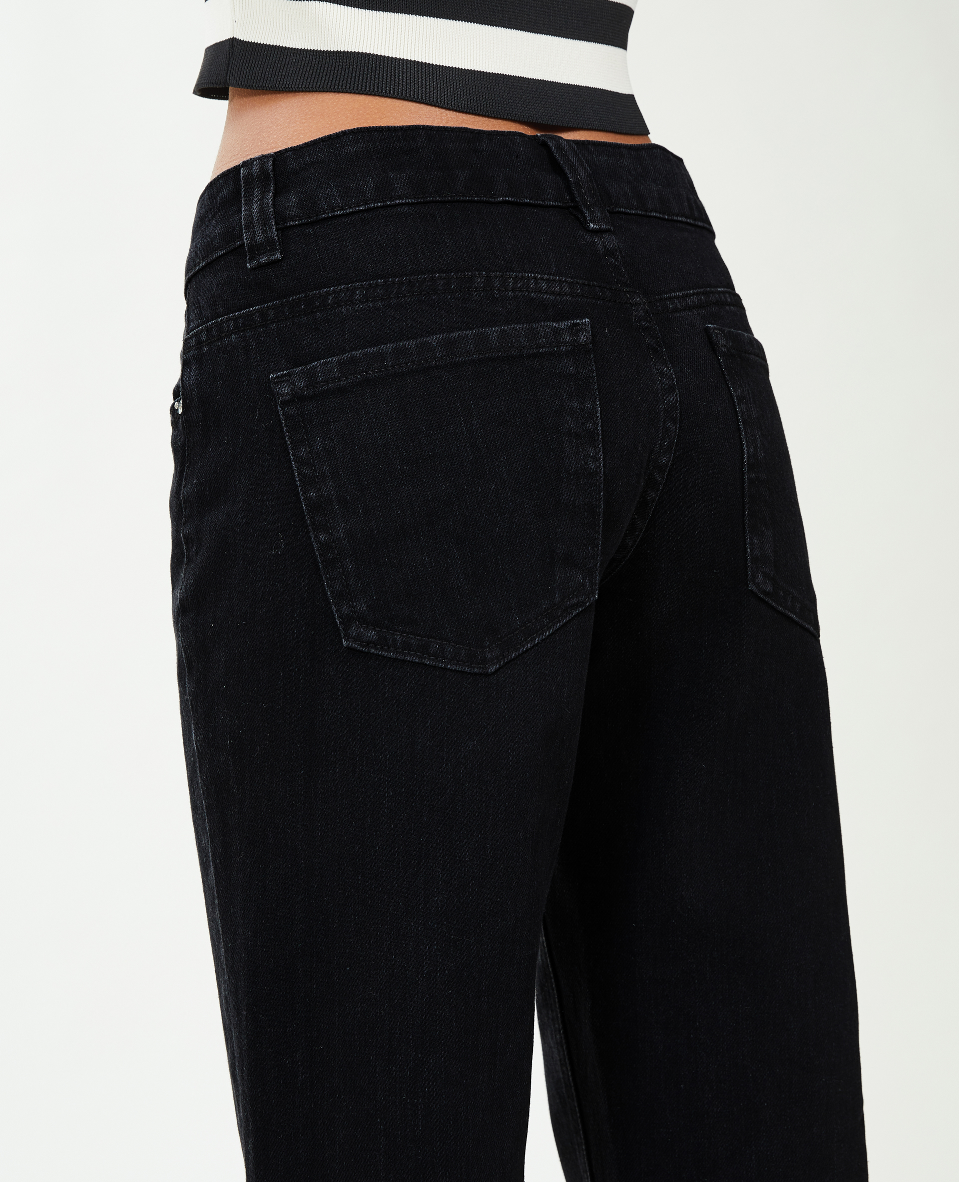 Jean straight taille basse noir - Pimkie