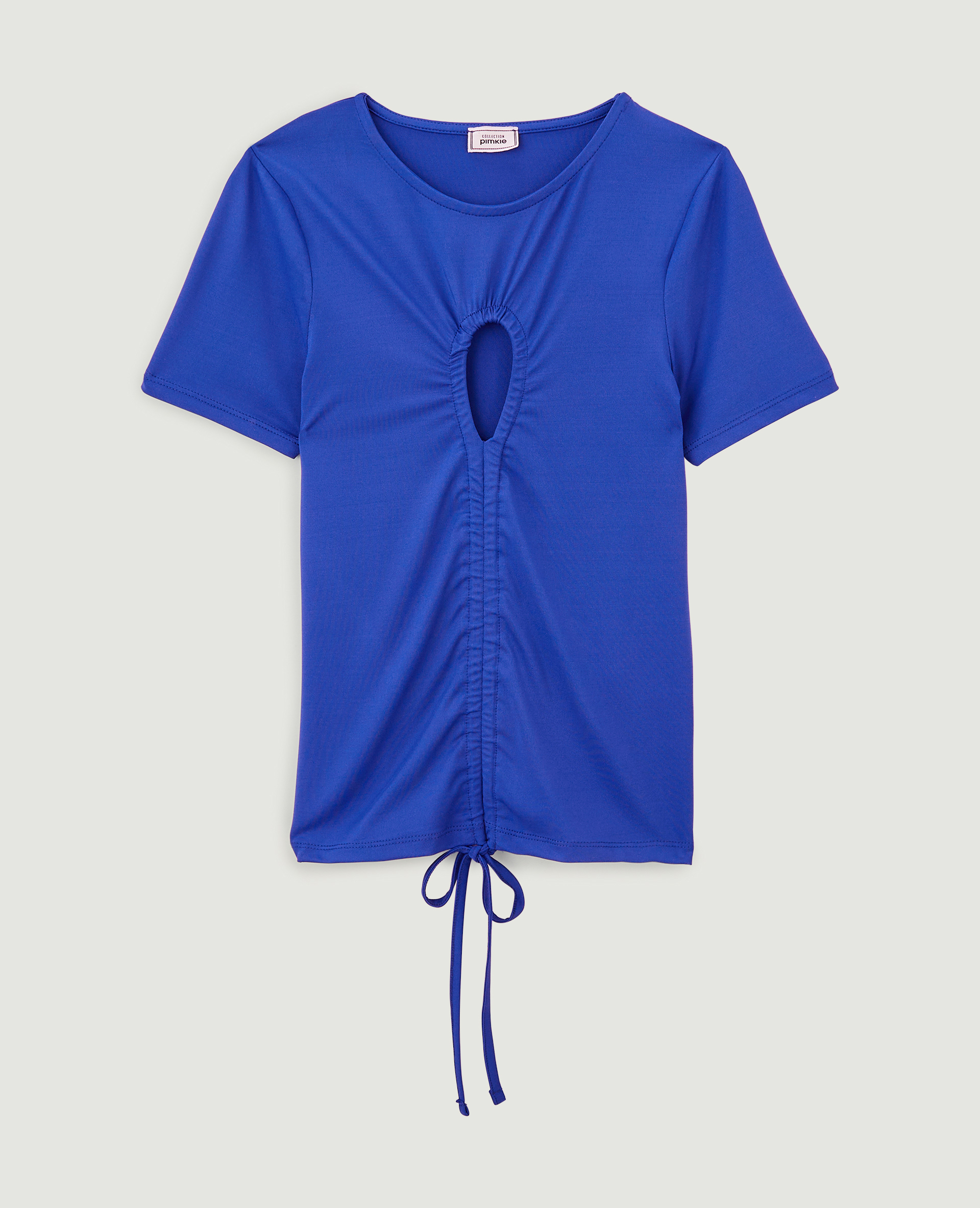 Top avec découpe et liens coulissés bleu électrique - Pimkie