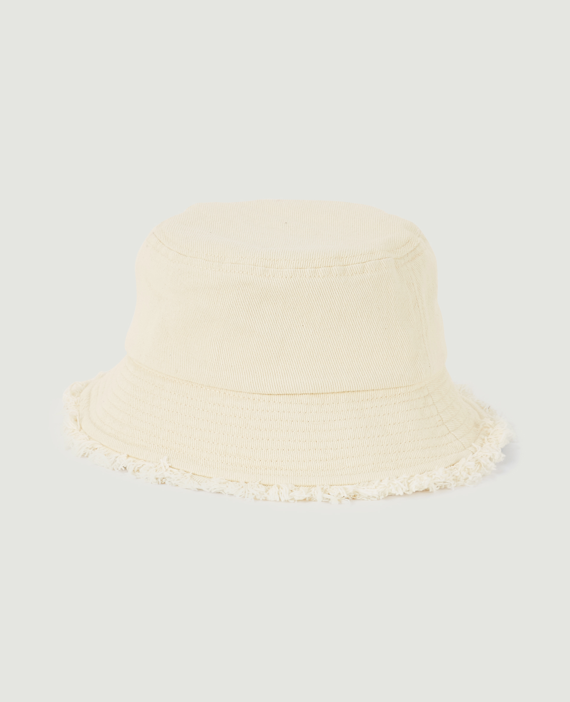 Bob en toile avec bords effilochés blanc - Pimkie