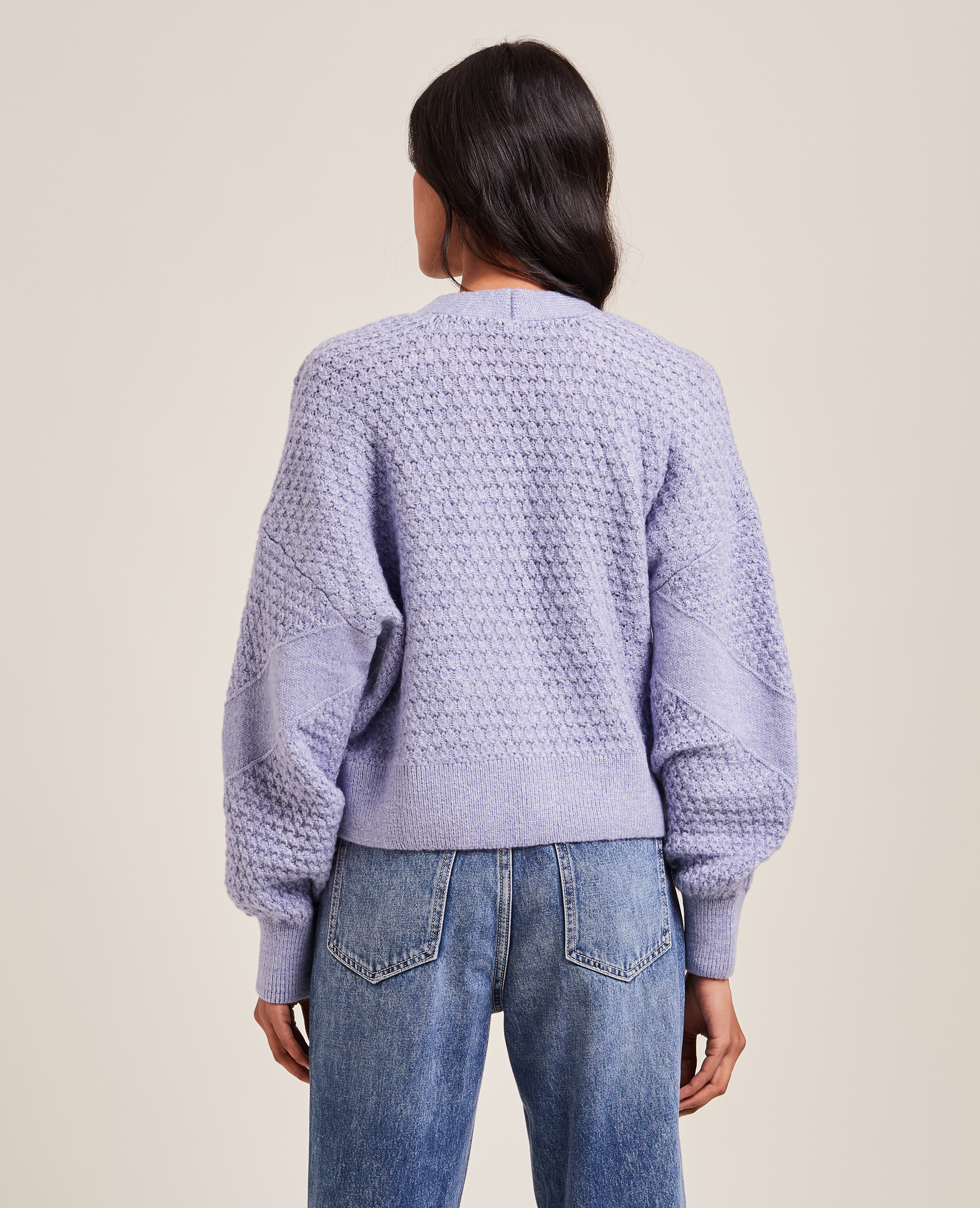 Gilet maille fantaisie boutons strass lilas - Pimkie