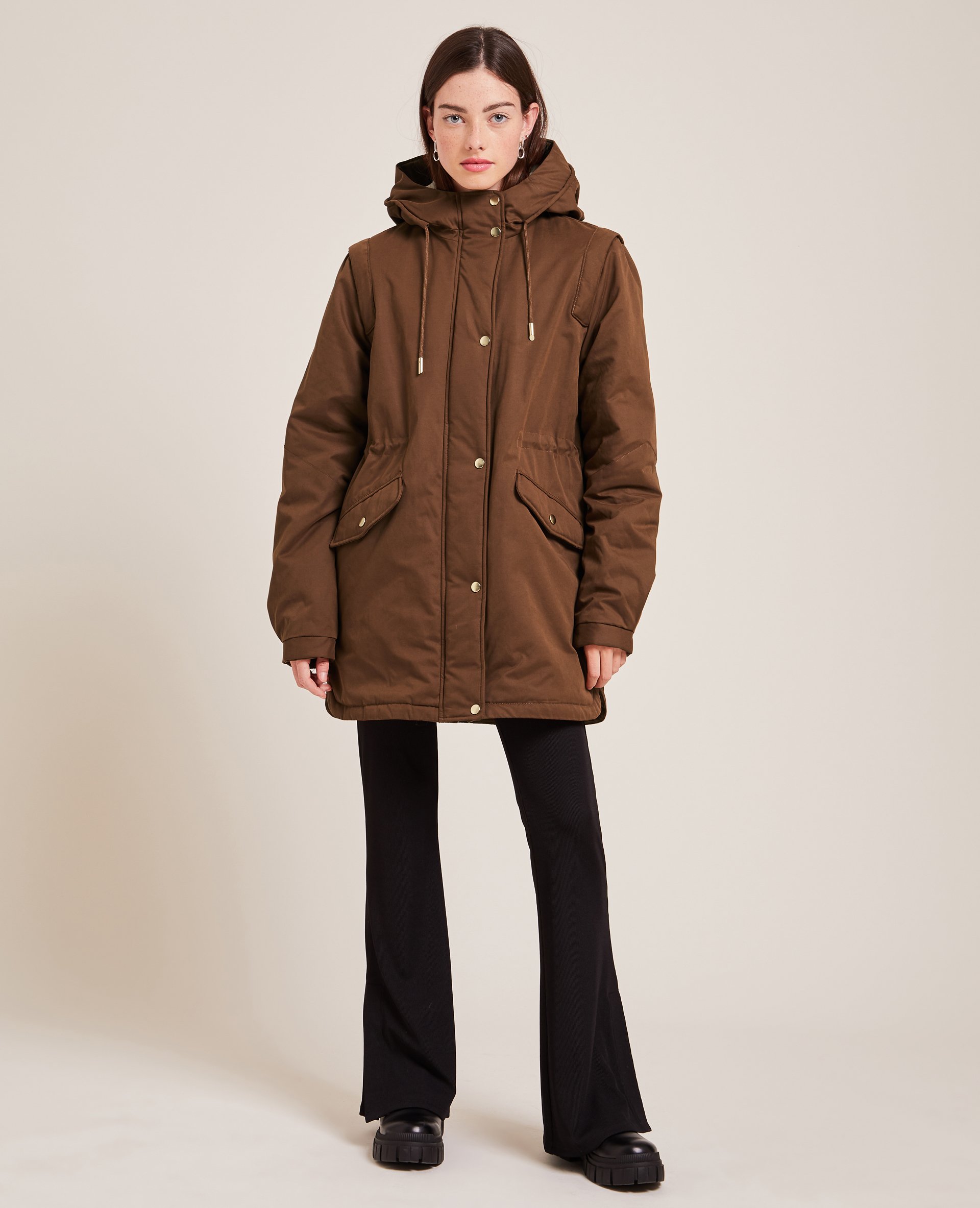 Parka avec doublure fourrure marron - Pimkie