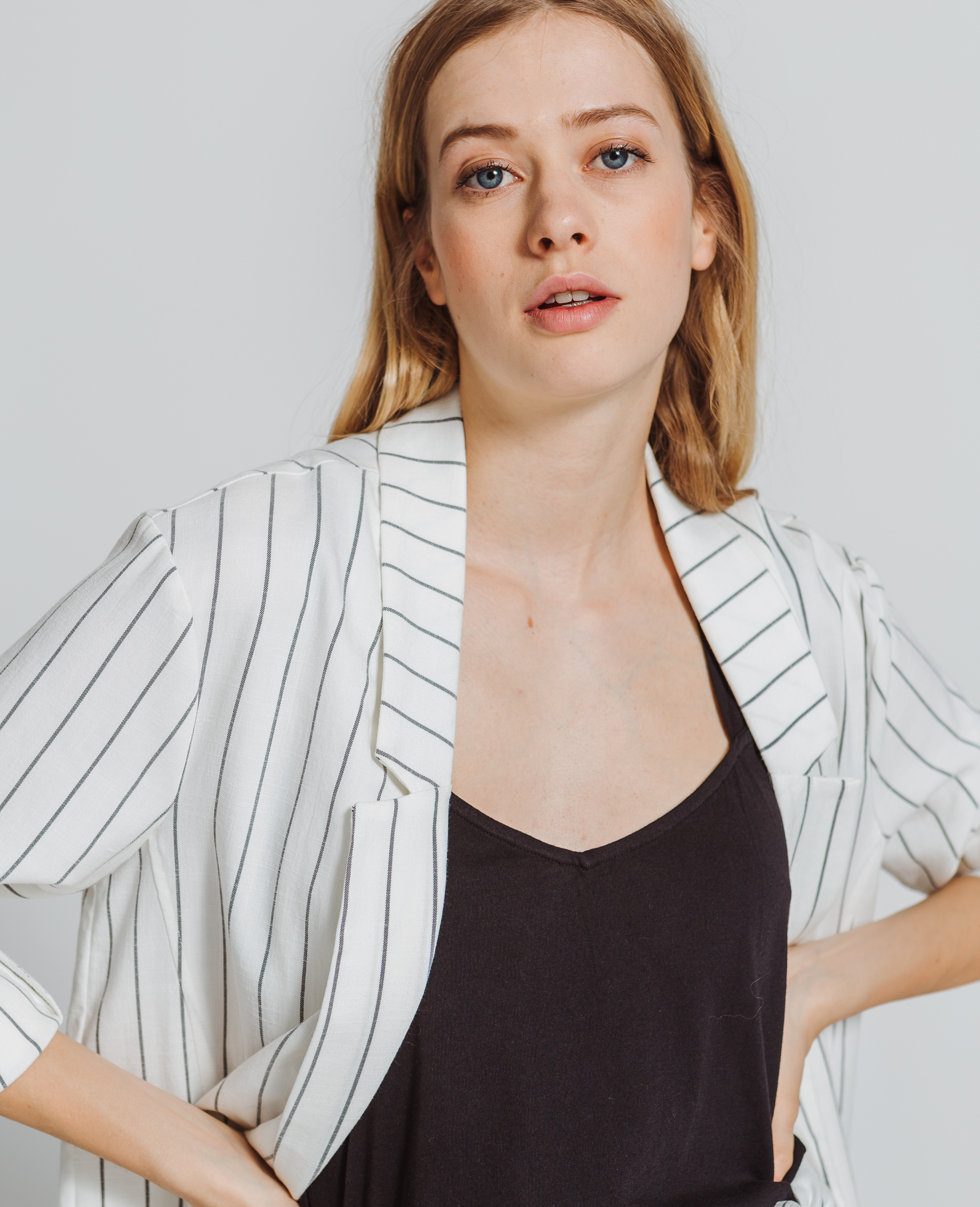 Veste blazer à rayures écru - Pimkie